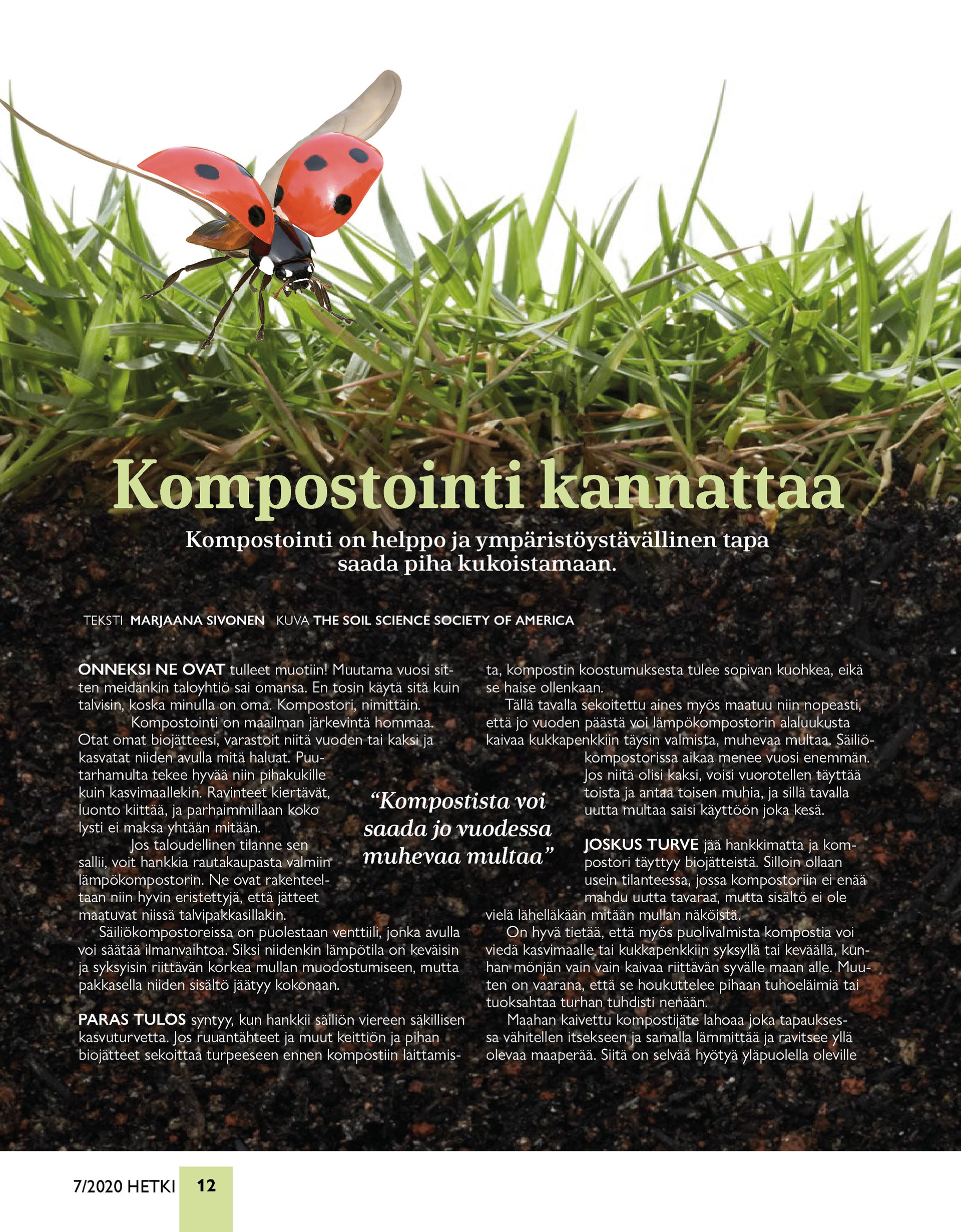 magazine article, text and layout