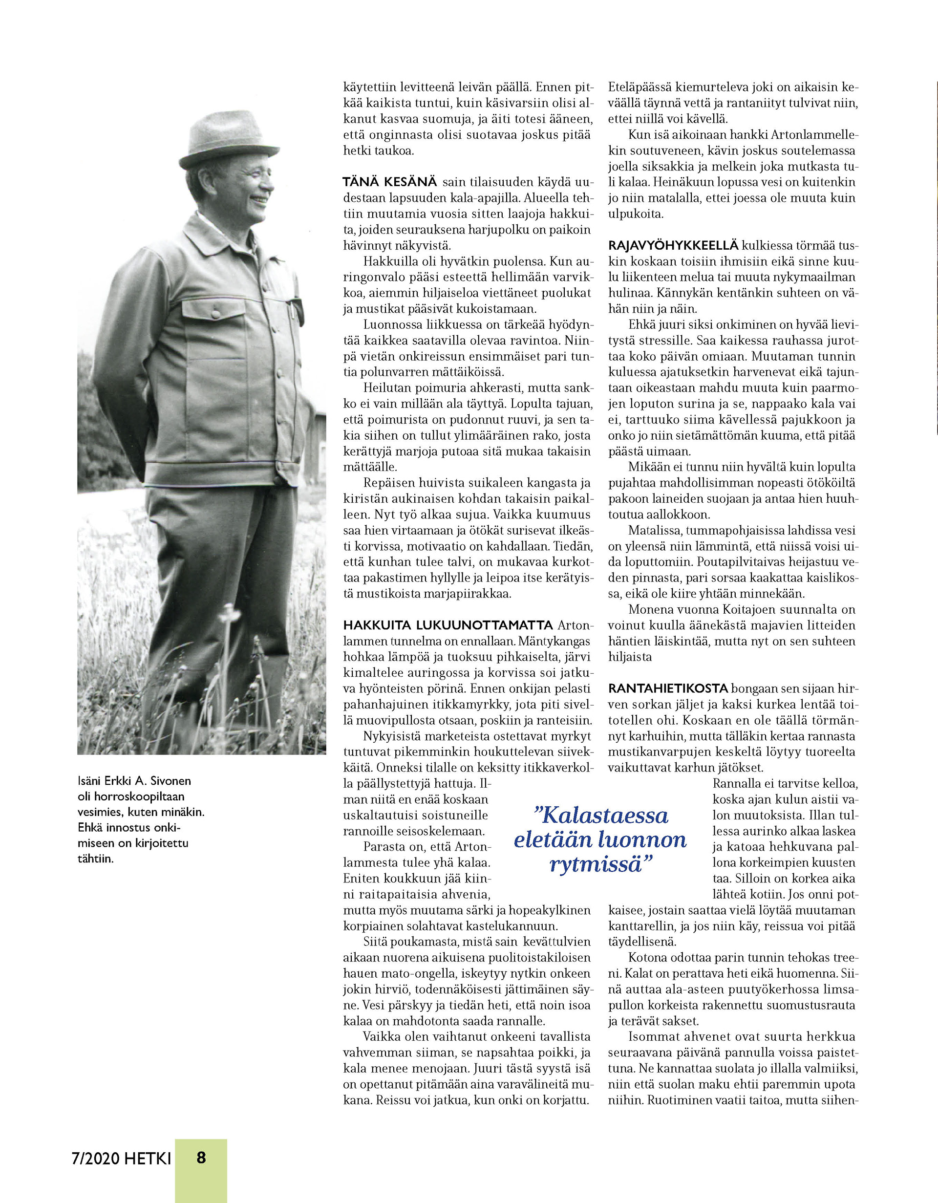 magazine article, text and layout