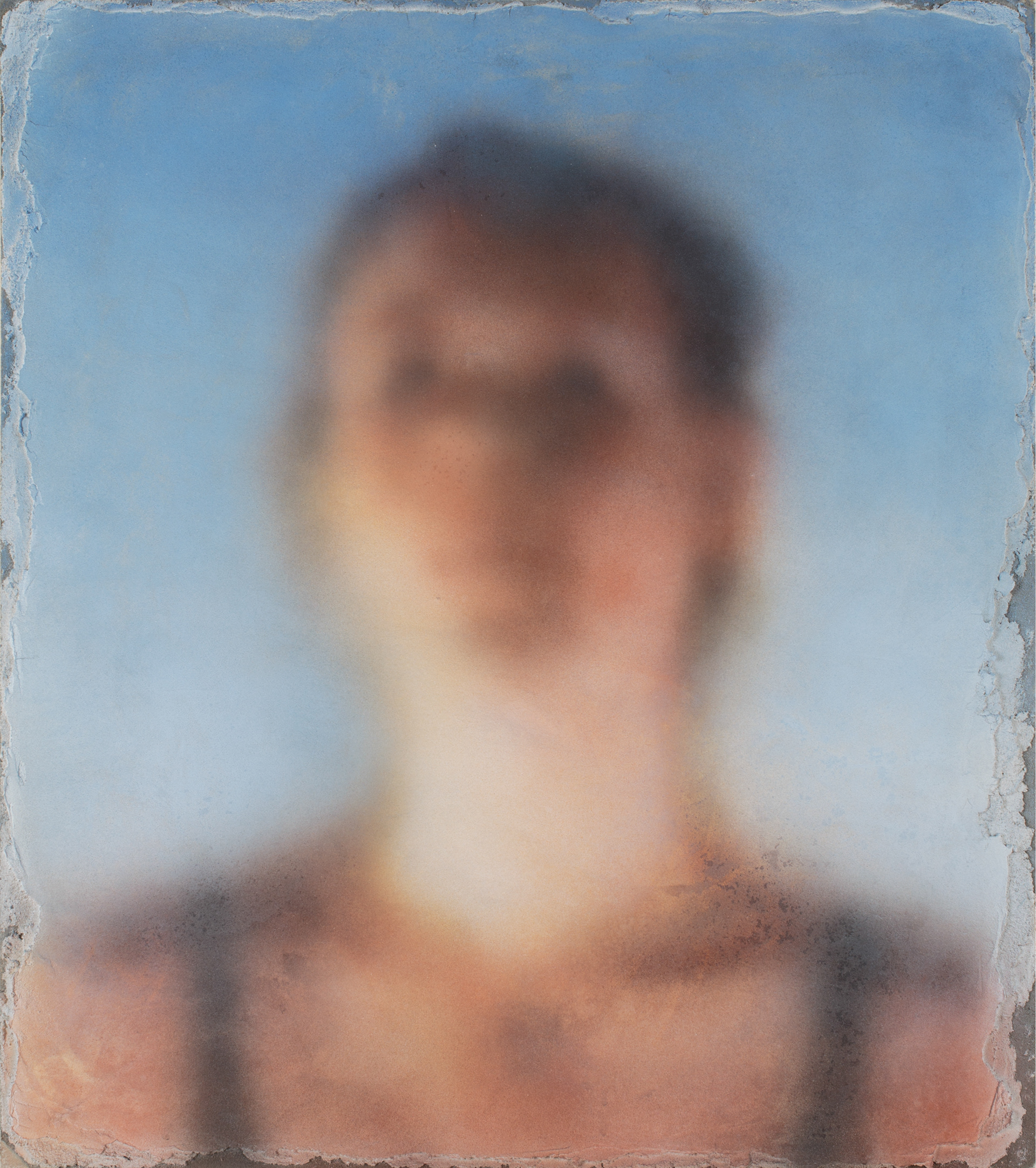 Reverie, airbrushed buon fresco on ceramic tile