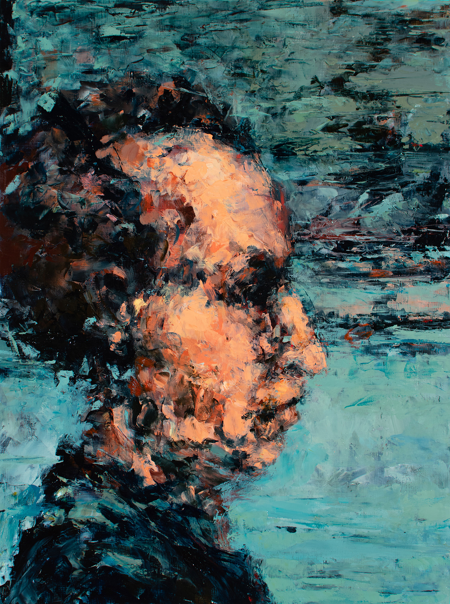 The Column, oil on board, 16" x 12" x 2"