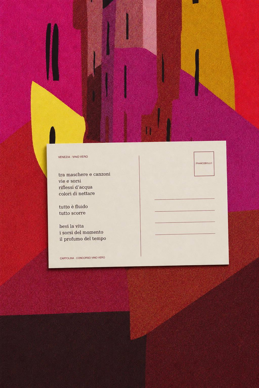 Illustration created for the Competition in Venice "Postcards - Venice through the eyes of Vino Vero" - Finalist