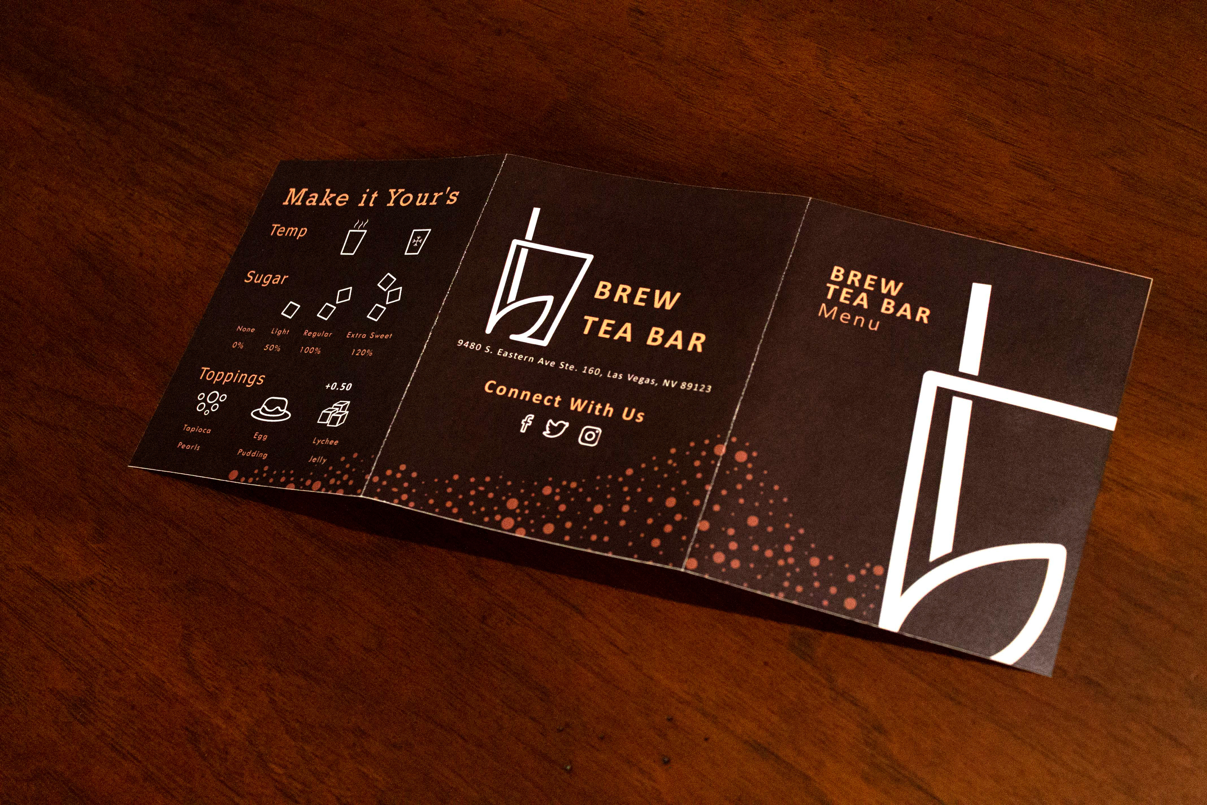 Brew Tea Bar Menu Redesign