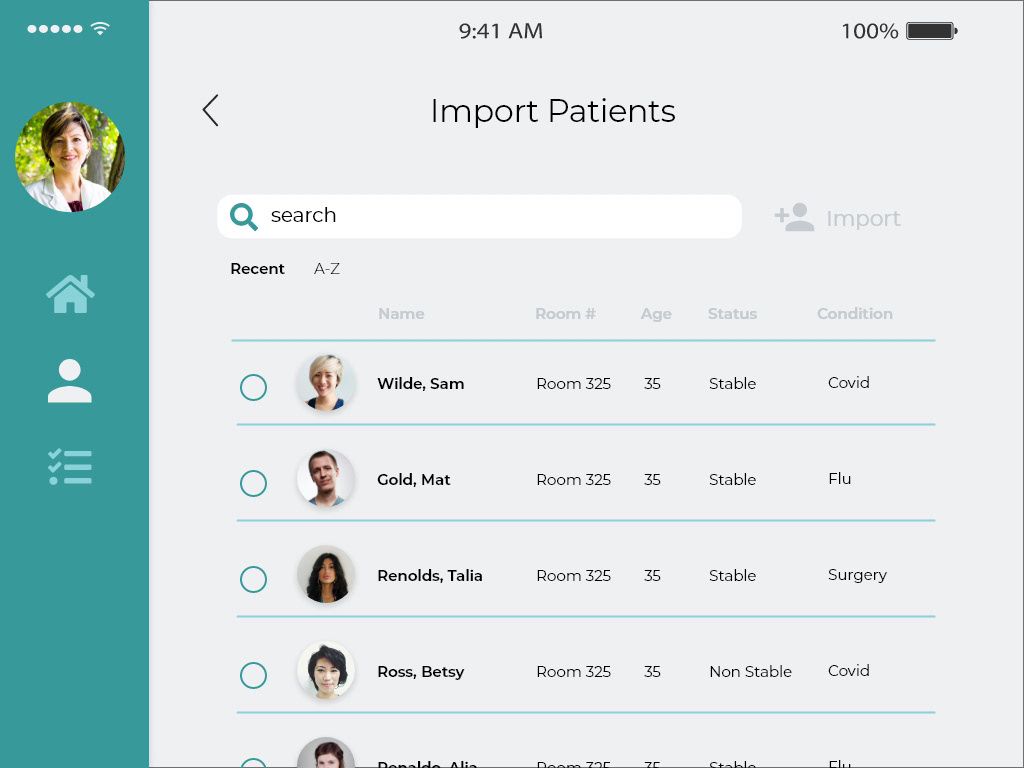 Importing Patient Data to iPad task