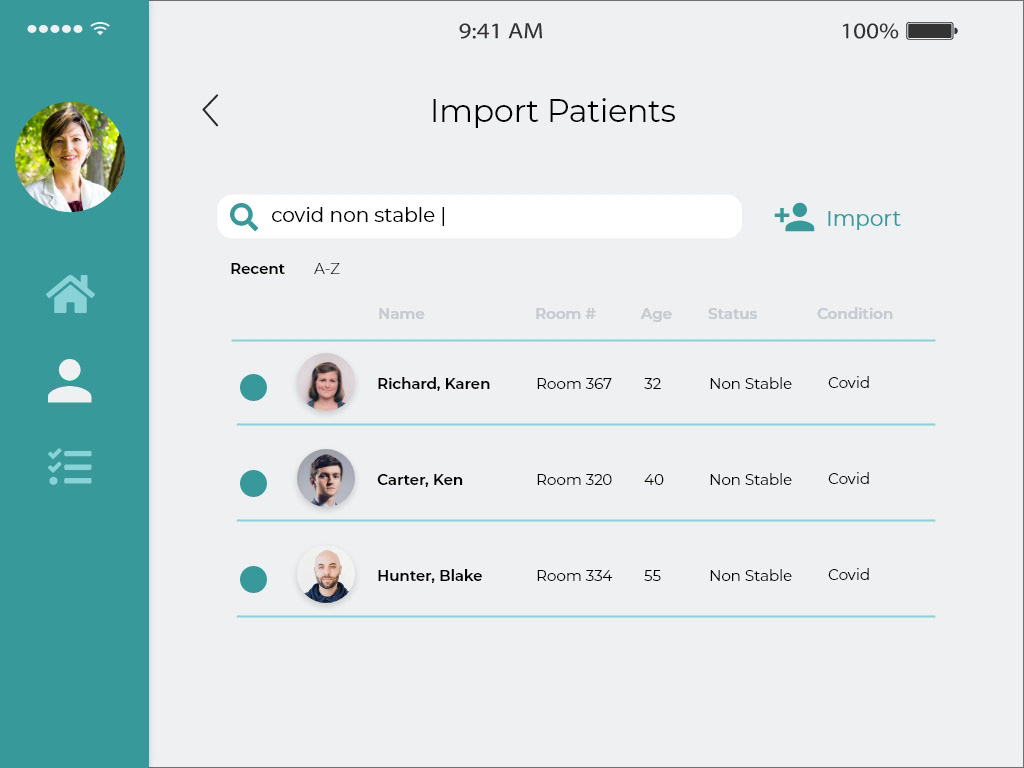 Importing Patient Data to iPad task