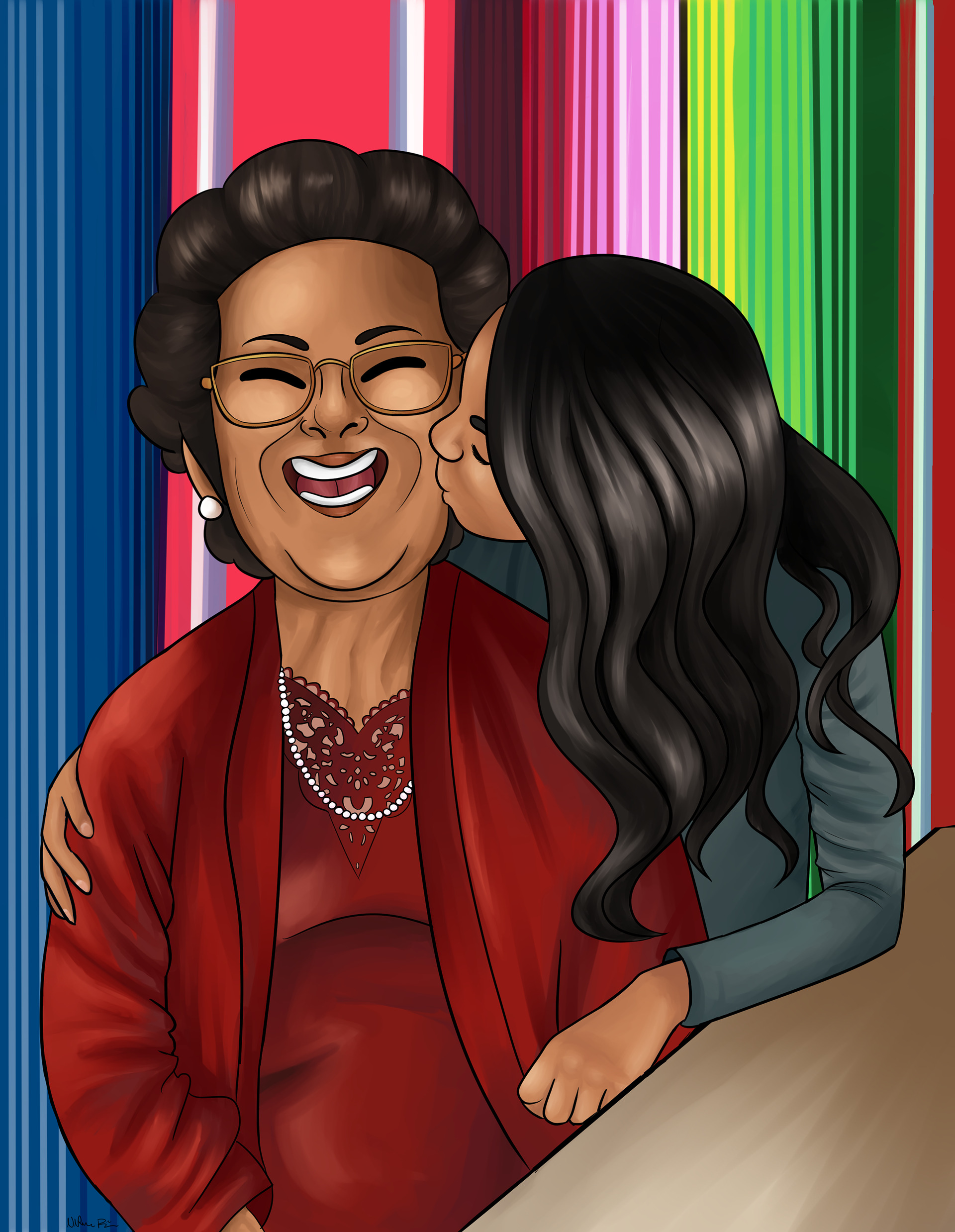 Below is a piece I did of my friends grandmother for her birthday!