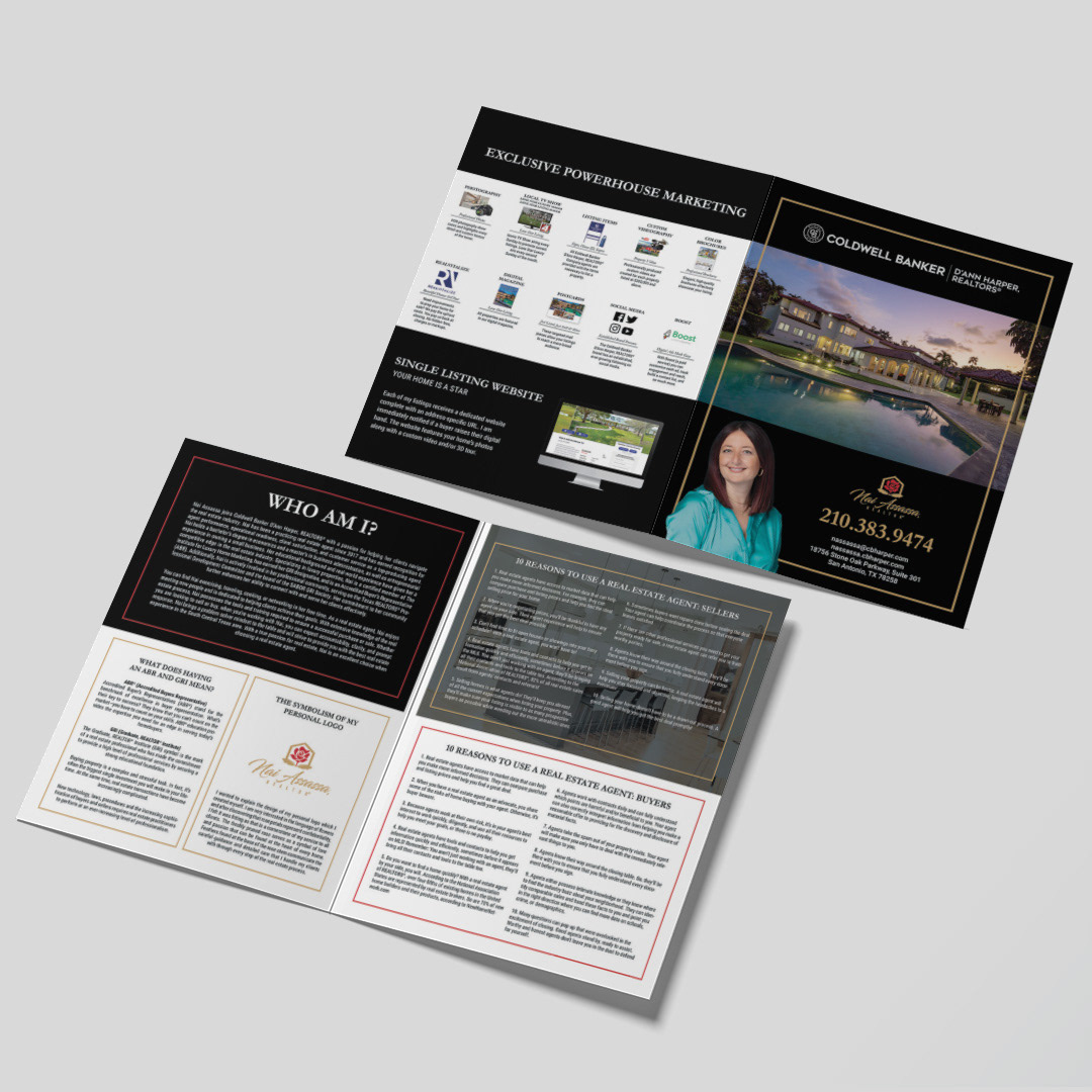 Bi-fold created for an agent to leave behind at listings.