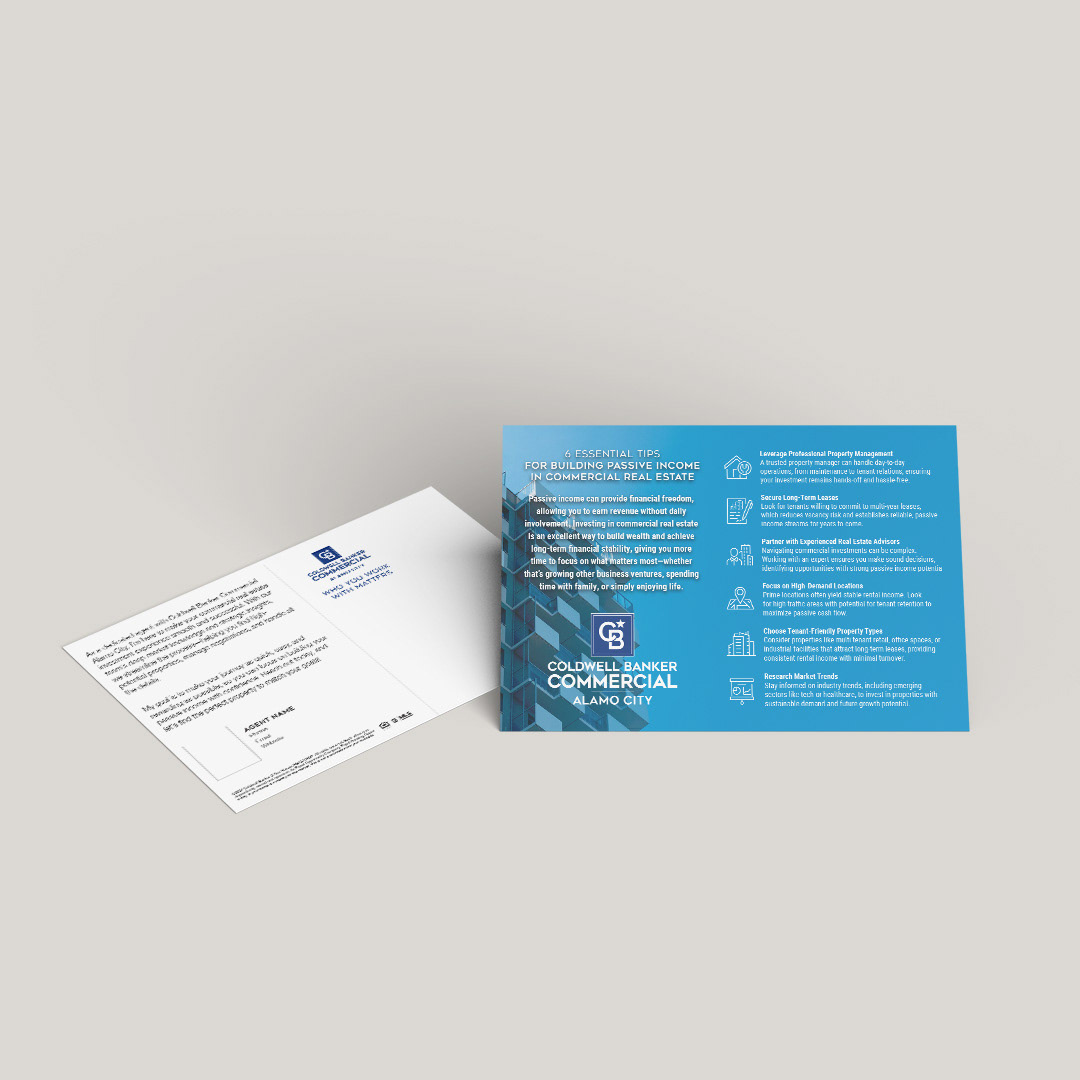 Part of a series of 100+ postcards called the Follow Up Program that allows agents to send out meaningful content to their clients. I have been at the forefront of this project creating both the design and content that is sent out.