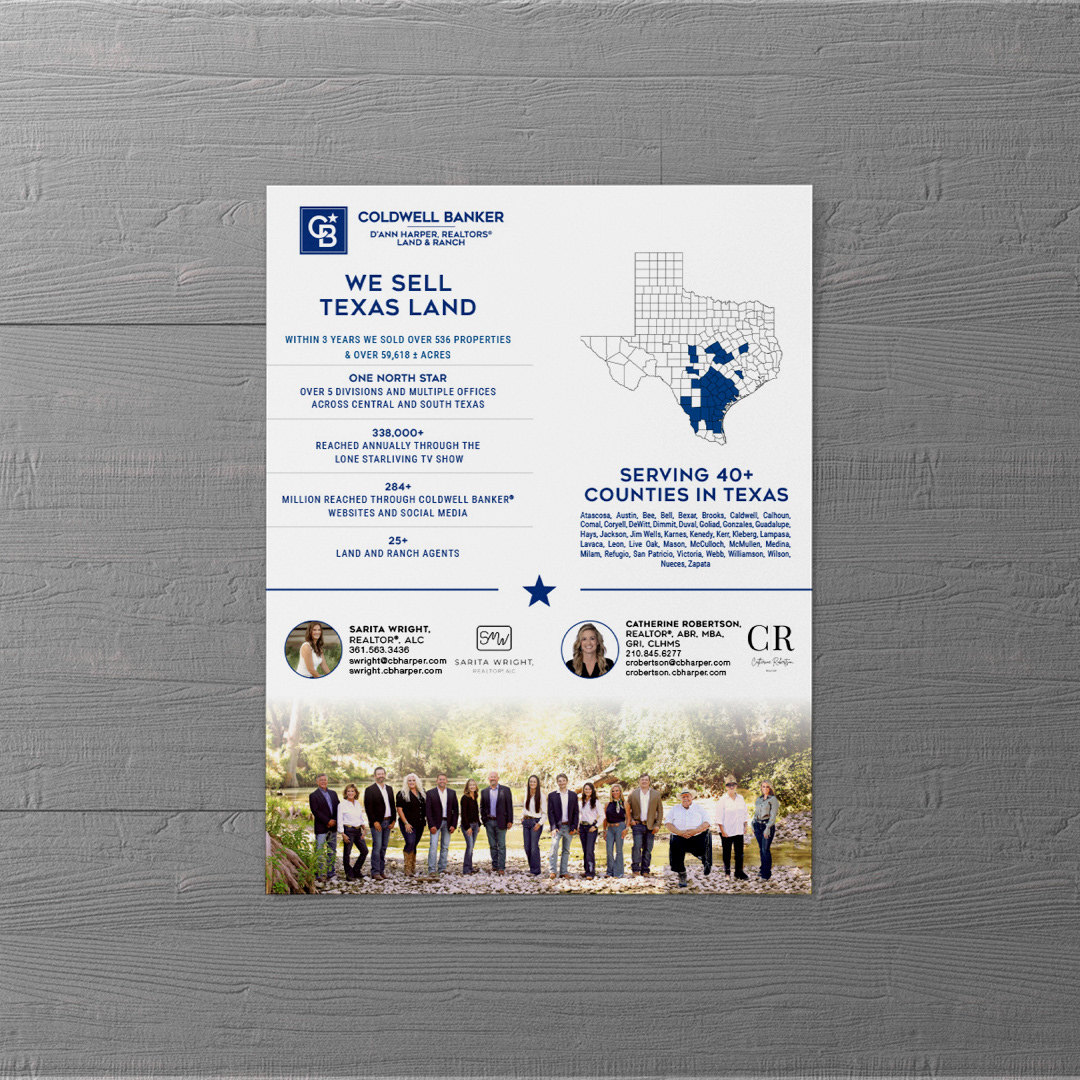 Branded flyer to highlight agents and our land & ranch program.