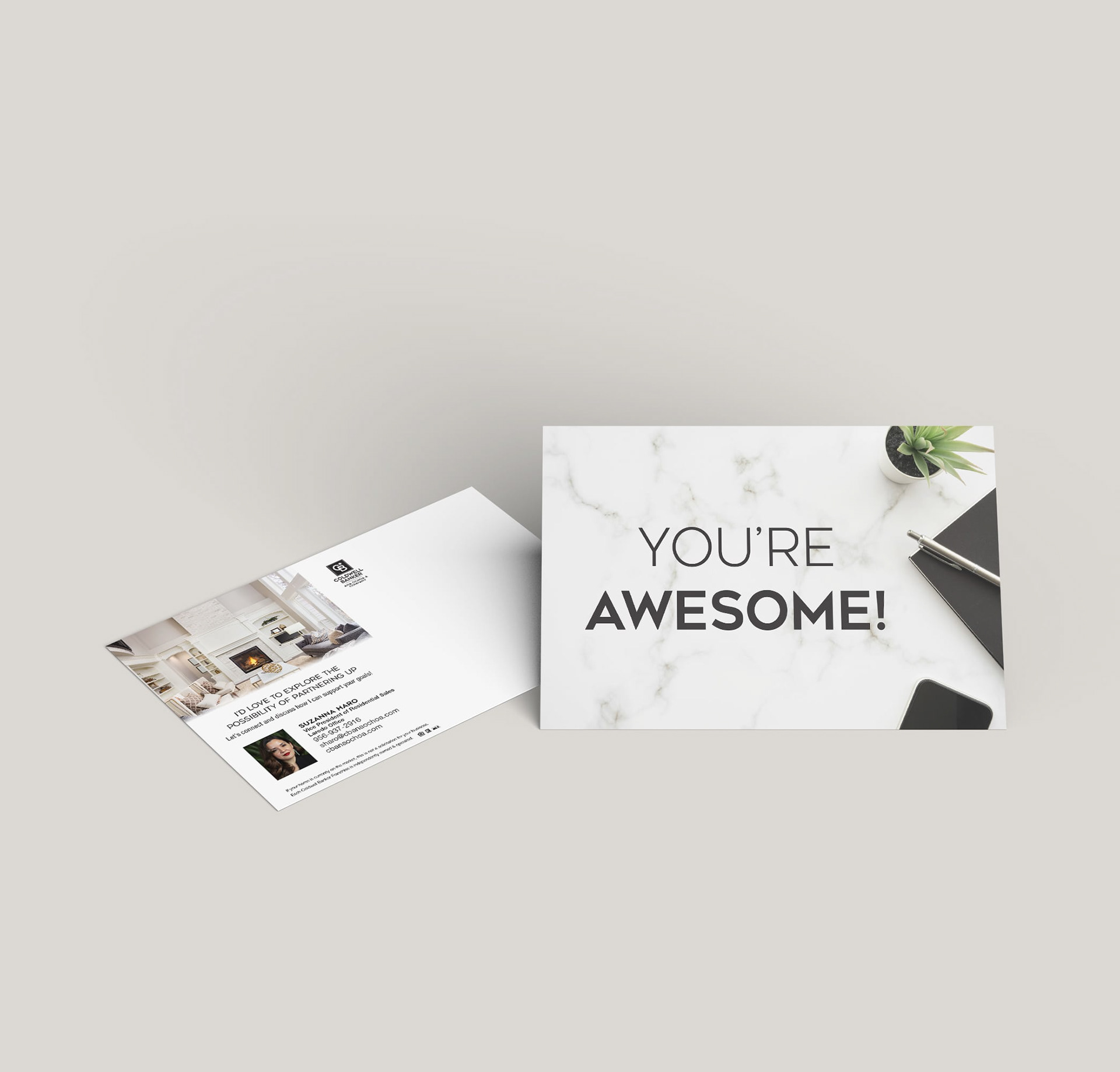 A manager postcard to let agents know they are awesome.