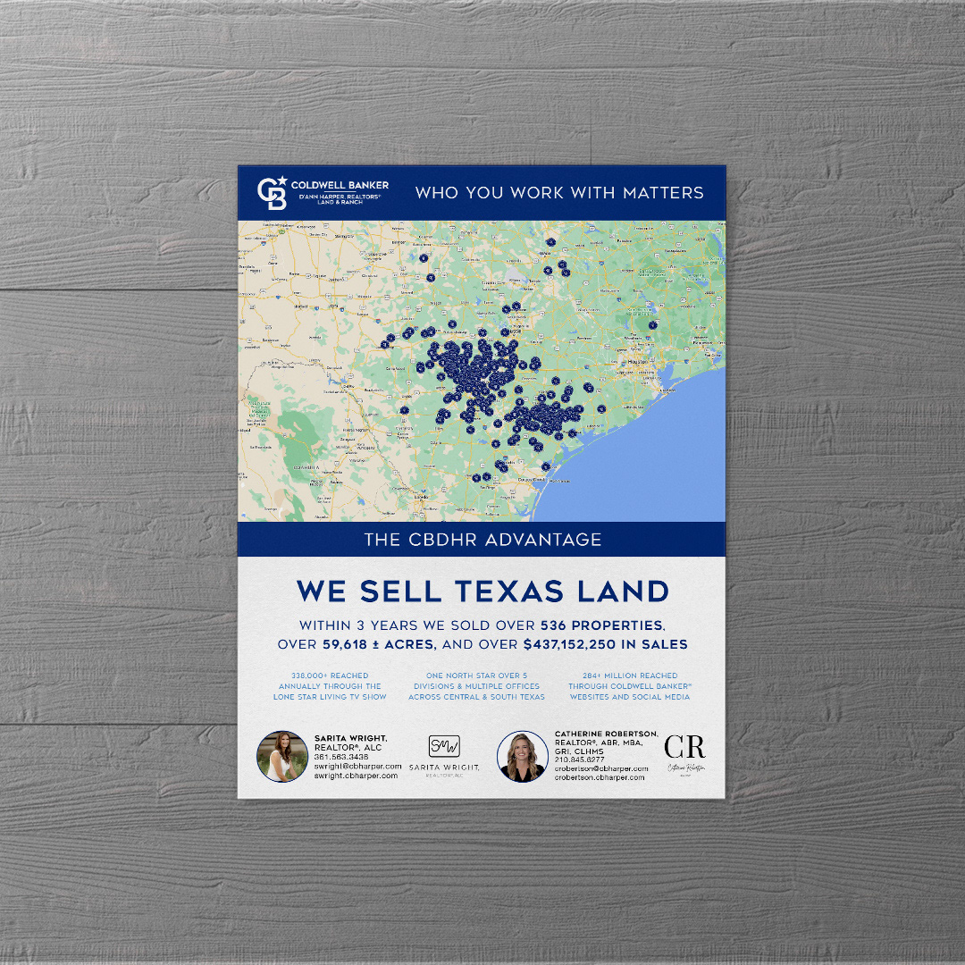 Branded Texas land sold map.
