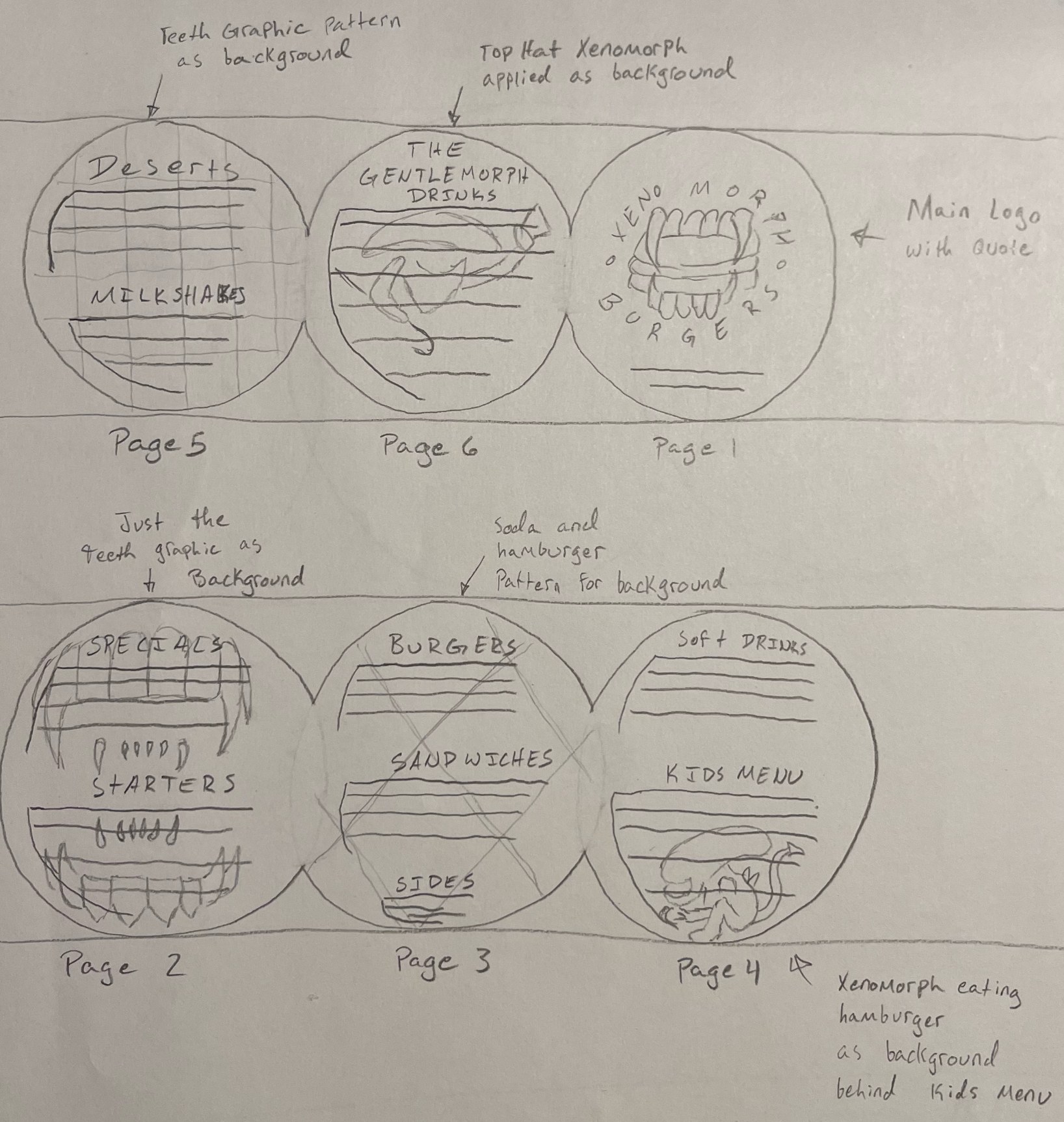 Circle Tri-Fold Custom Menu