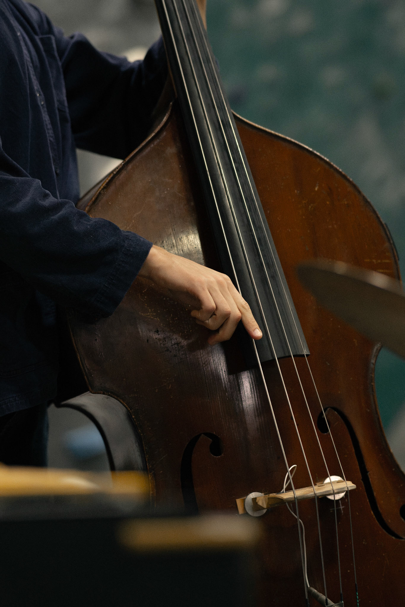 Dario Bizio playing on the double bass. Photographed by Francisco Santiago on 2025.05.28 at LA Boulders in Los Angeles, CA. Shot using a Sony A7III.