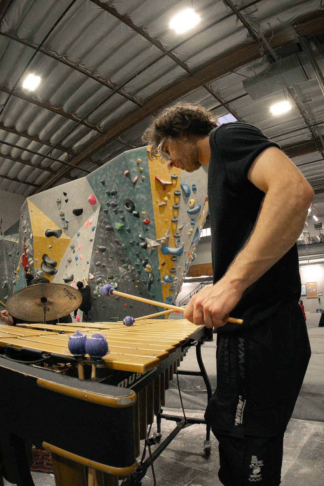 Jake Chapman playing the vibraphone. Photographed by Francisco Santiago on 2025.05.28 at LA Boulders in Los Angeles, CA. Shot using a Sony A7III.