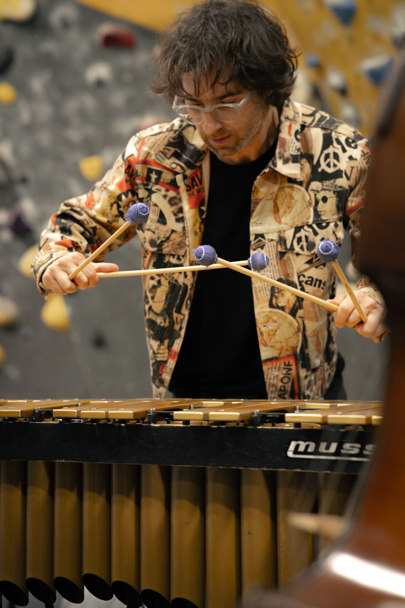 Jake Chapman playing the vibraphone. Photographed by Francisco Santiago on 2025.05.28 at LA Boulders in Los Angeles, CA. Shot using a Sony A7III.