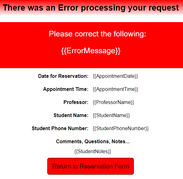 Error Page - JSON