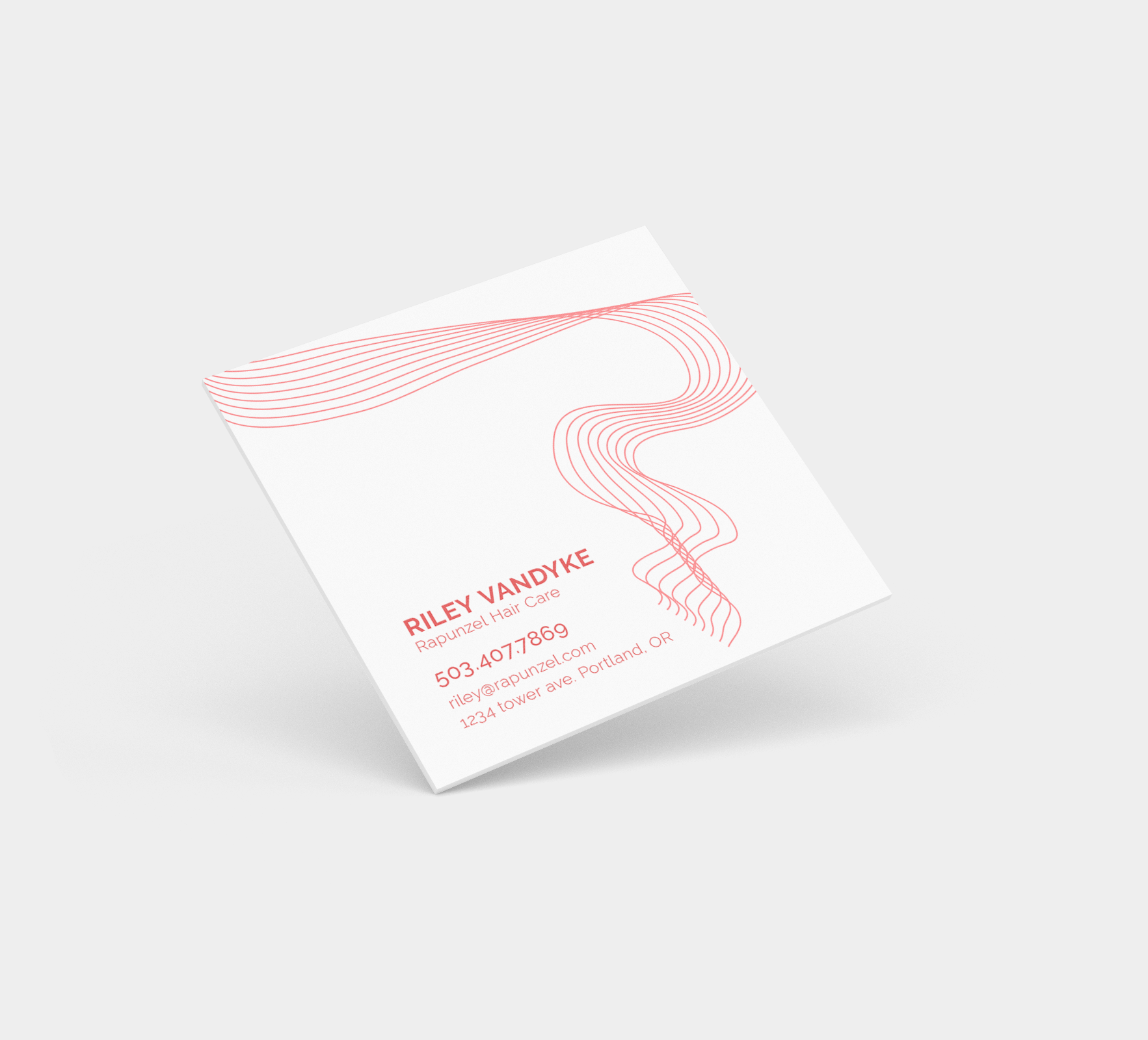 rapunzel business cards back, up close