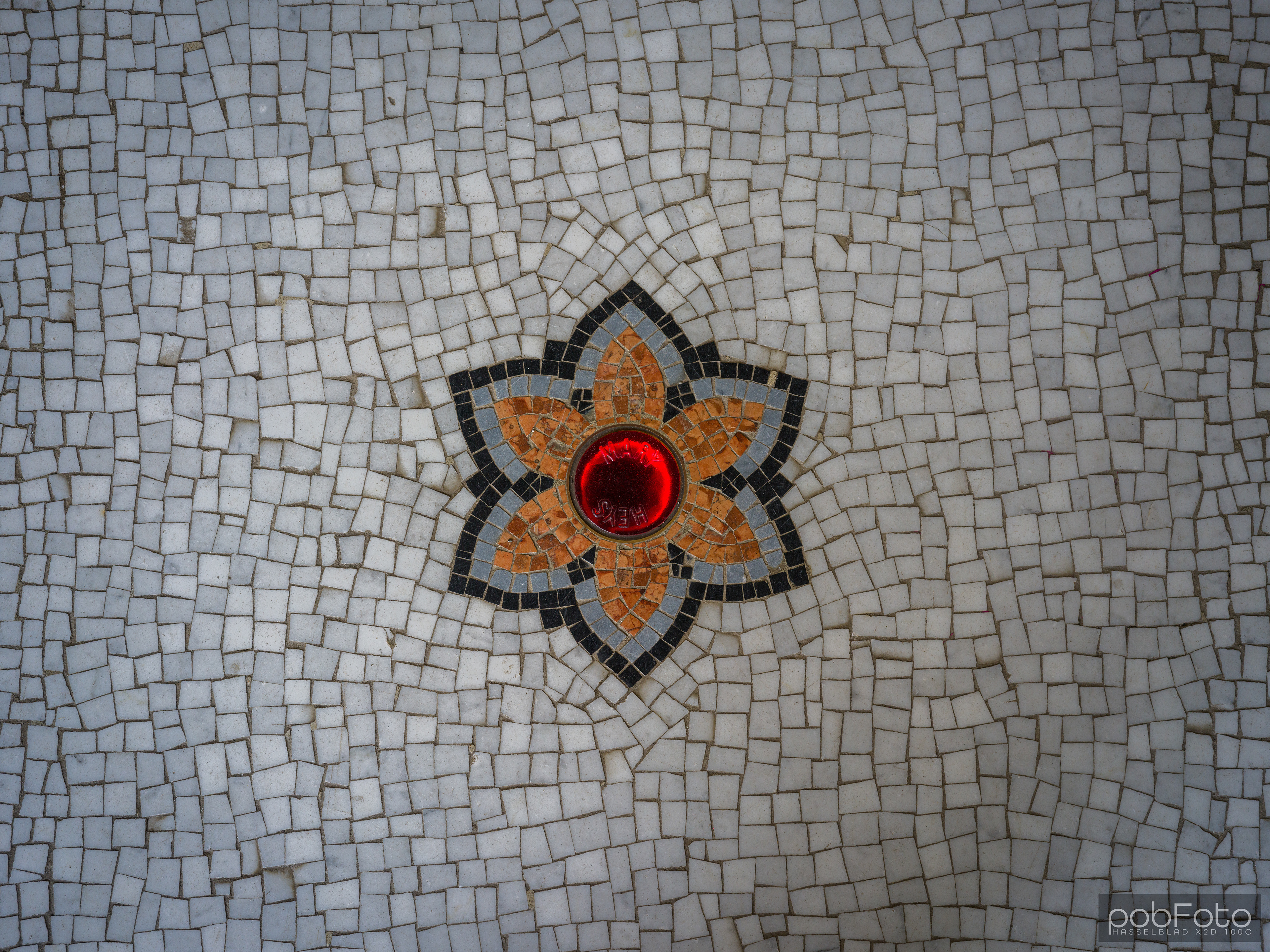 The red circles on this floor remember the names of those who lost their lives in the Peterloo Massacre in 1819