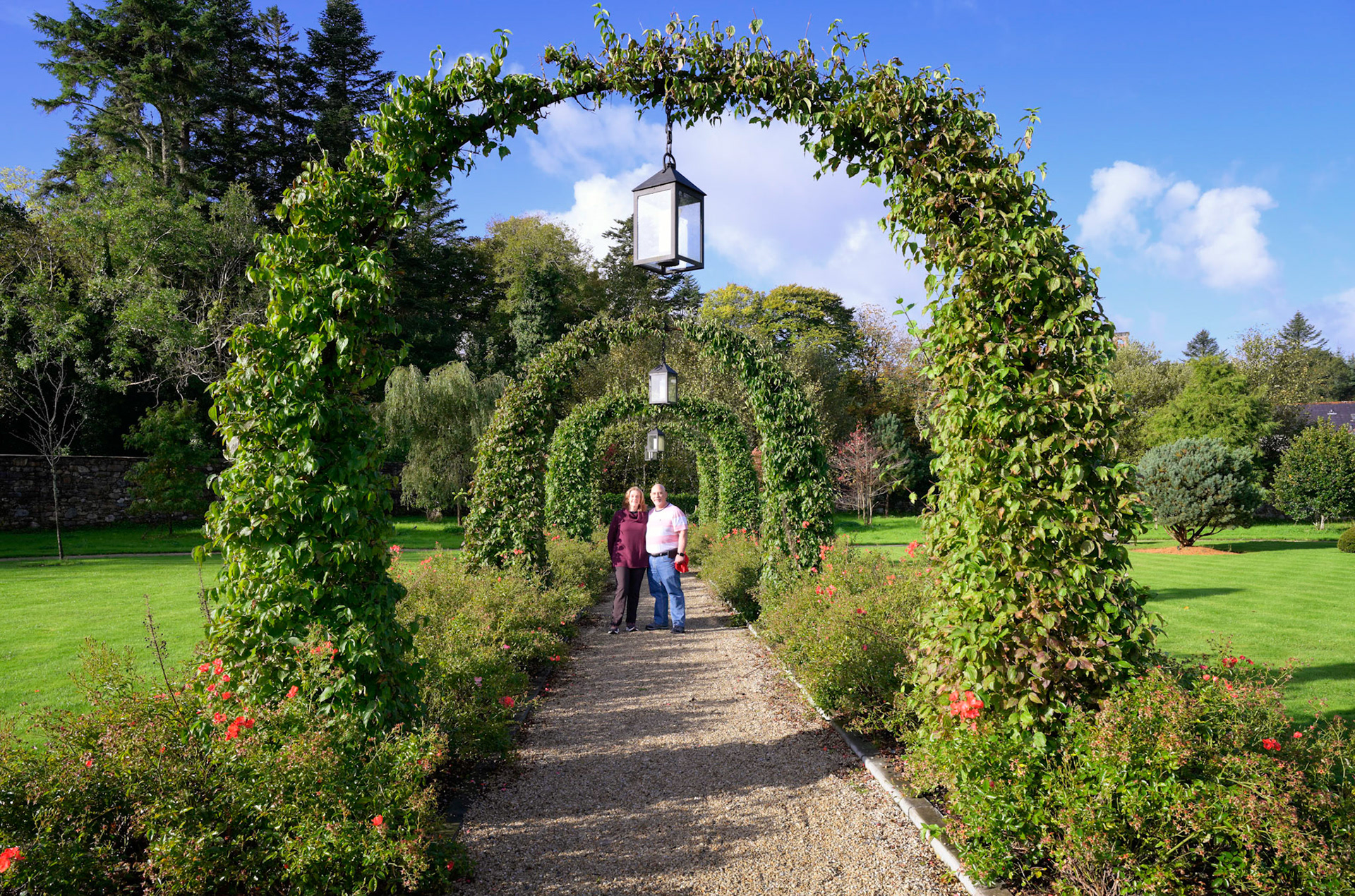 Maria Olga and Jaime in the Walled Garden's Living Archway Tunnel 