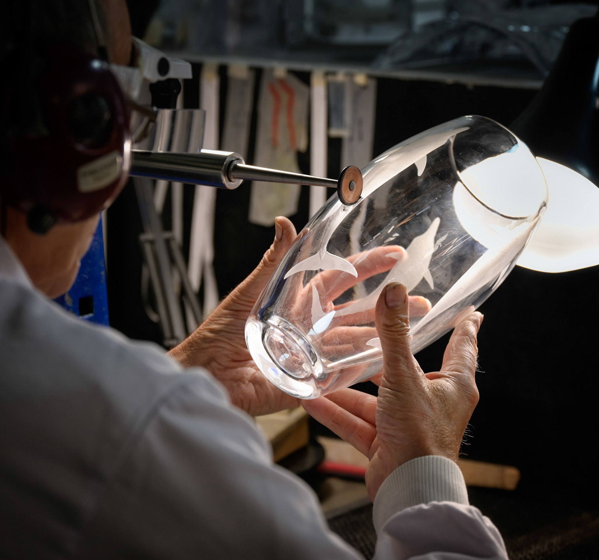 Master craftsman at work in the House of Waterford Crystal factory