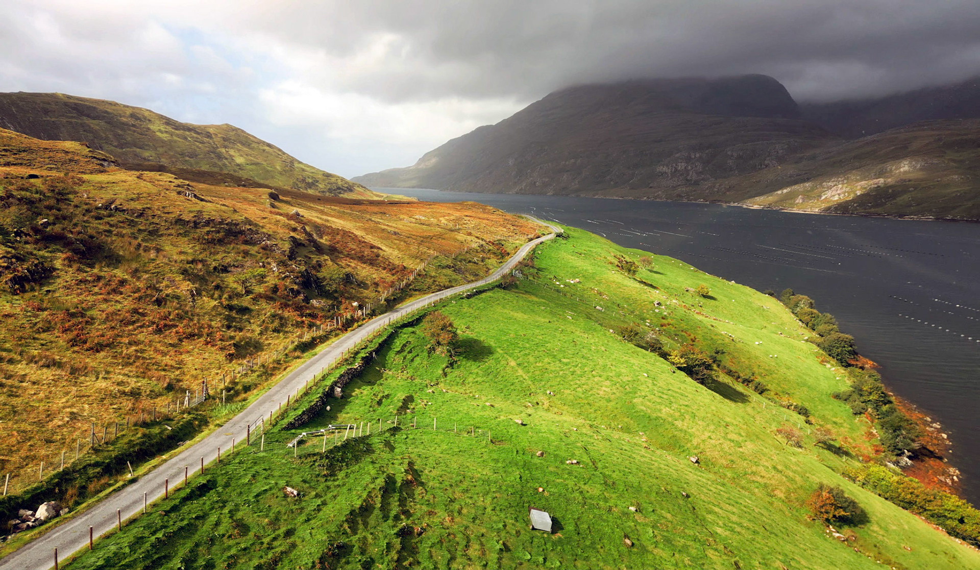 Killary Sheep Farm, in Connemara, overlooking the Killary Fjord