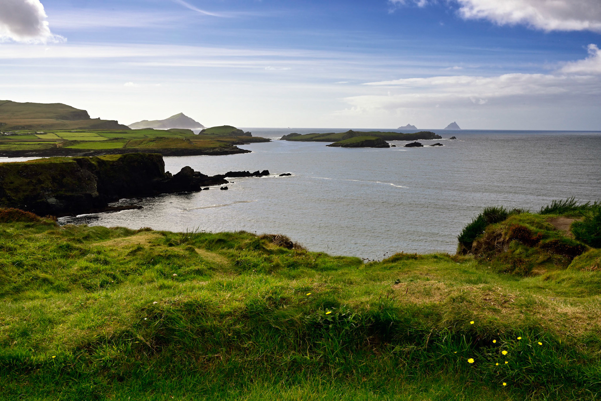 View of the Skellig Islands in the distance from Valentia Island