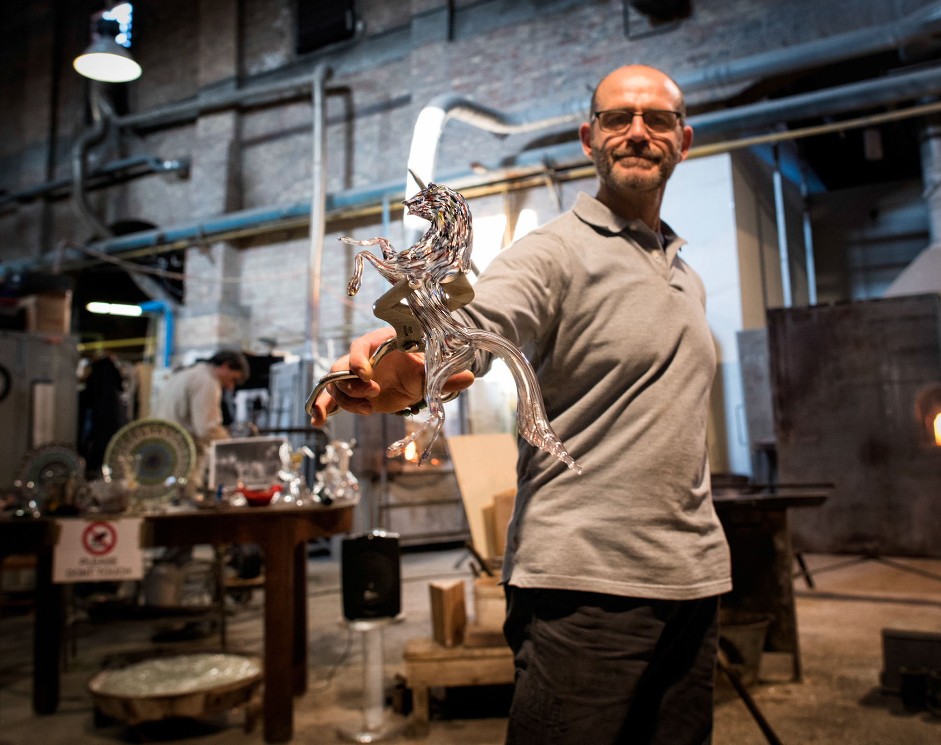 Glass maker in Murano