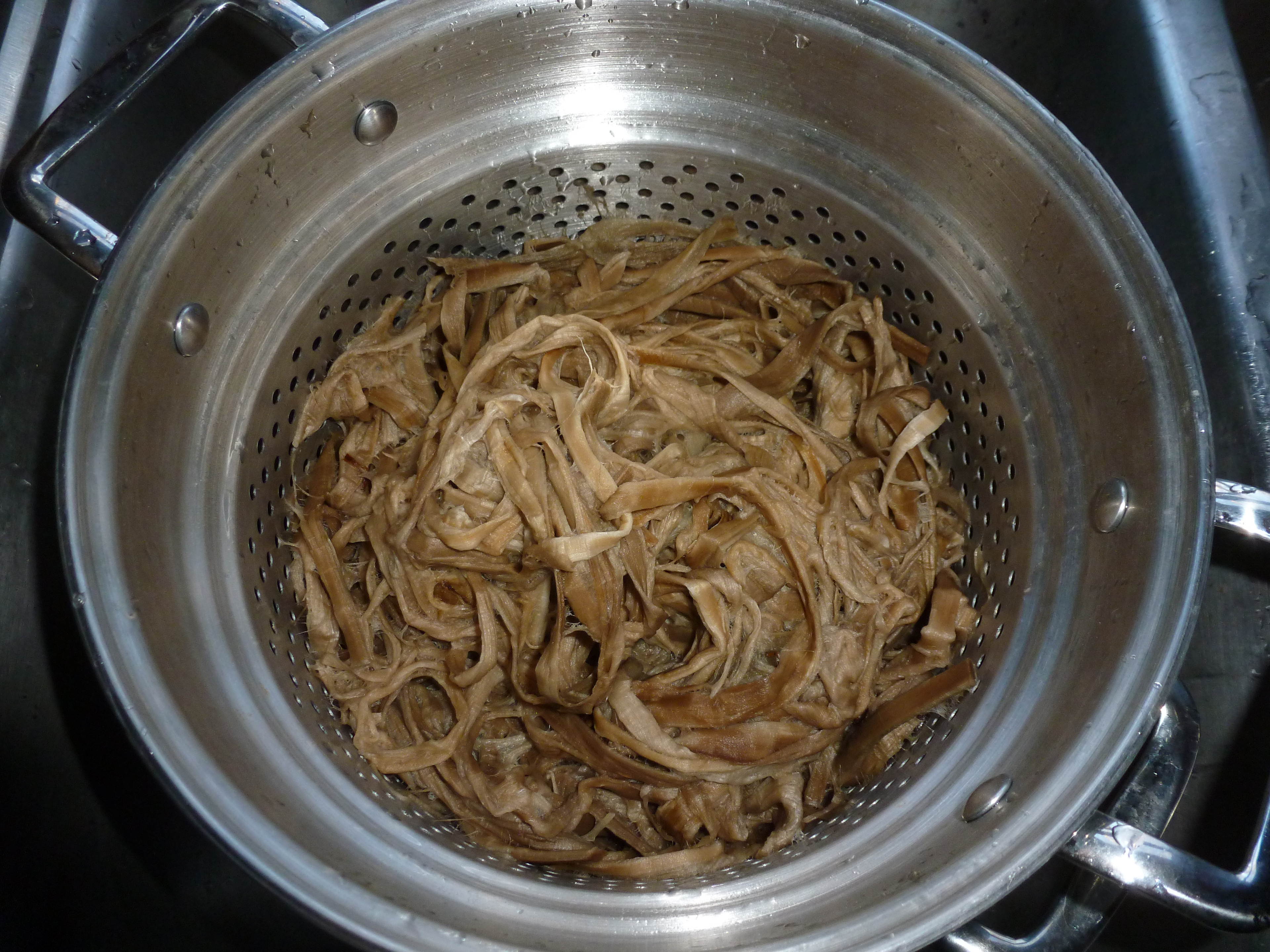 Kozo fiber, just cooked