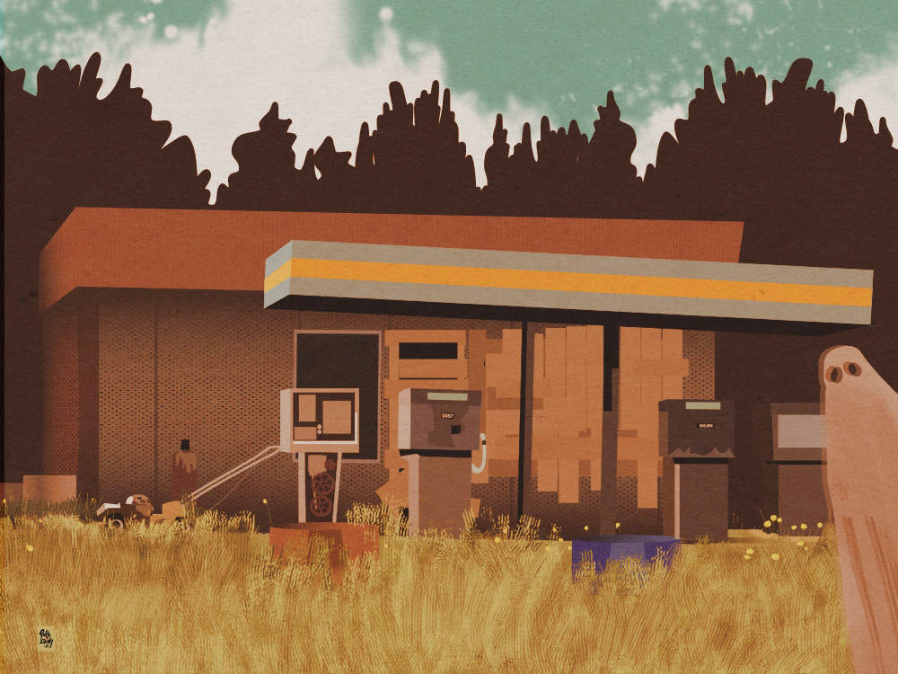 An Abandoned Gas Station And It's Former Owner / 2021