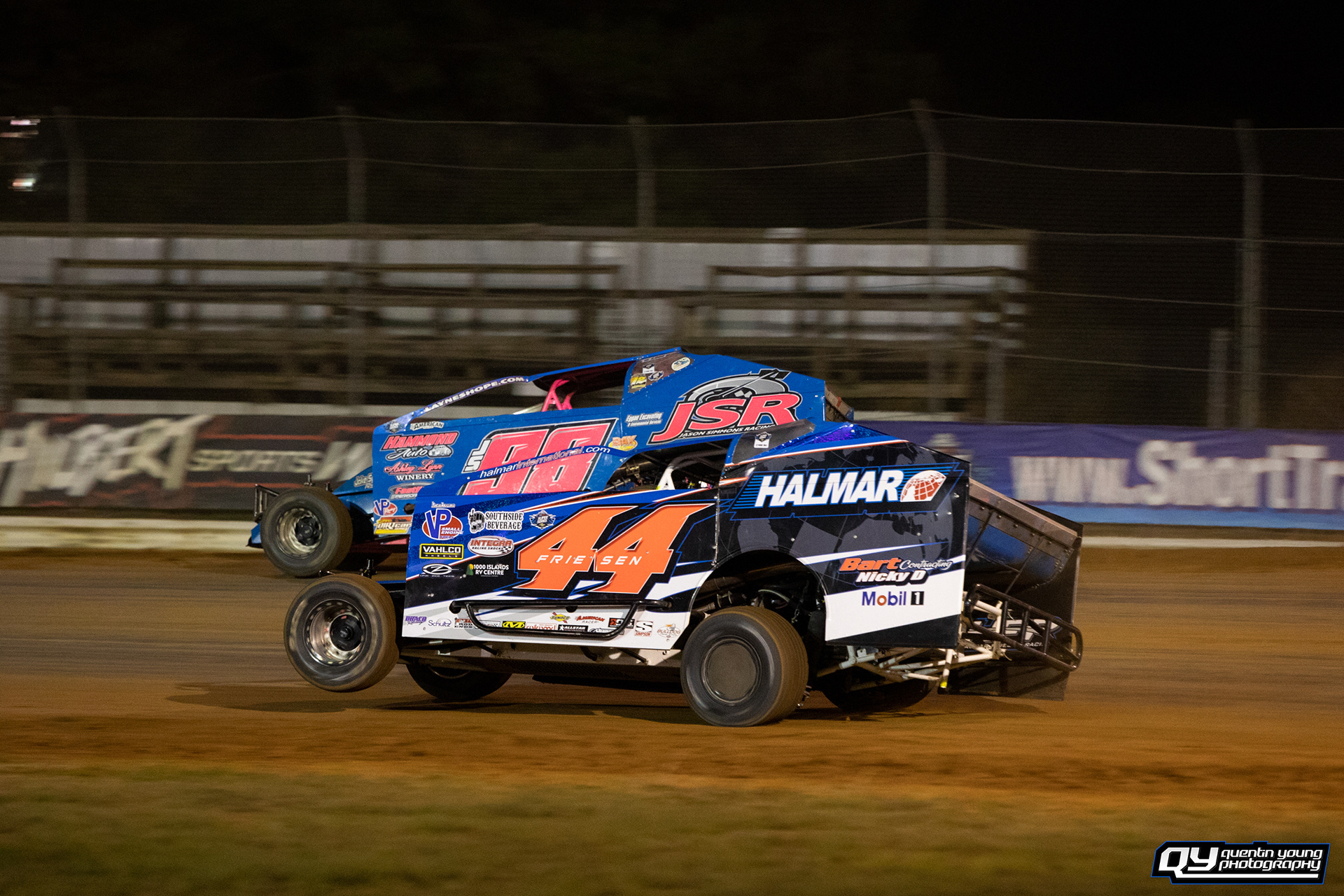 #44 Stewart Friesen. #JS98 Rocky Warner. Ark-La-Tex Speedway STSS 11/10/21