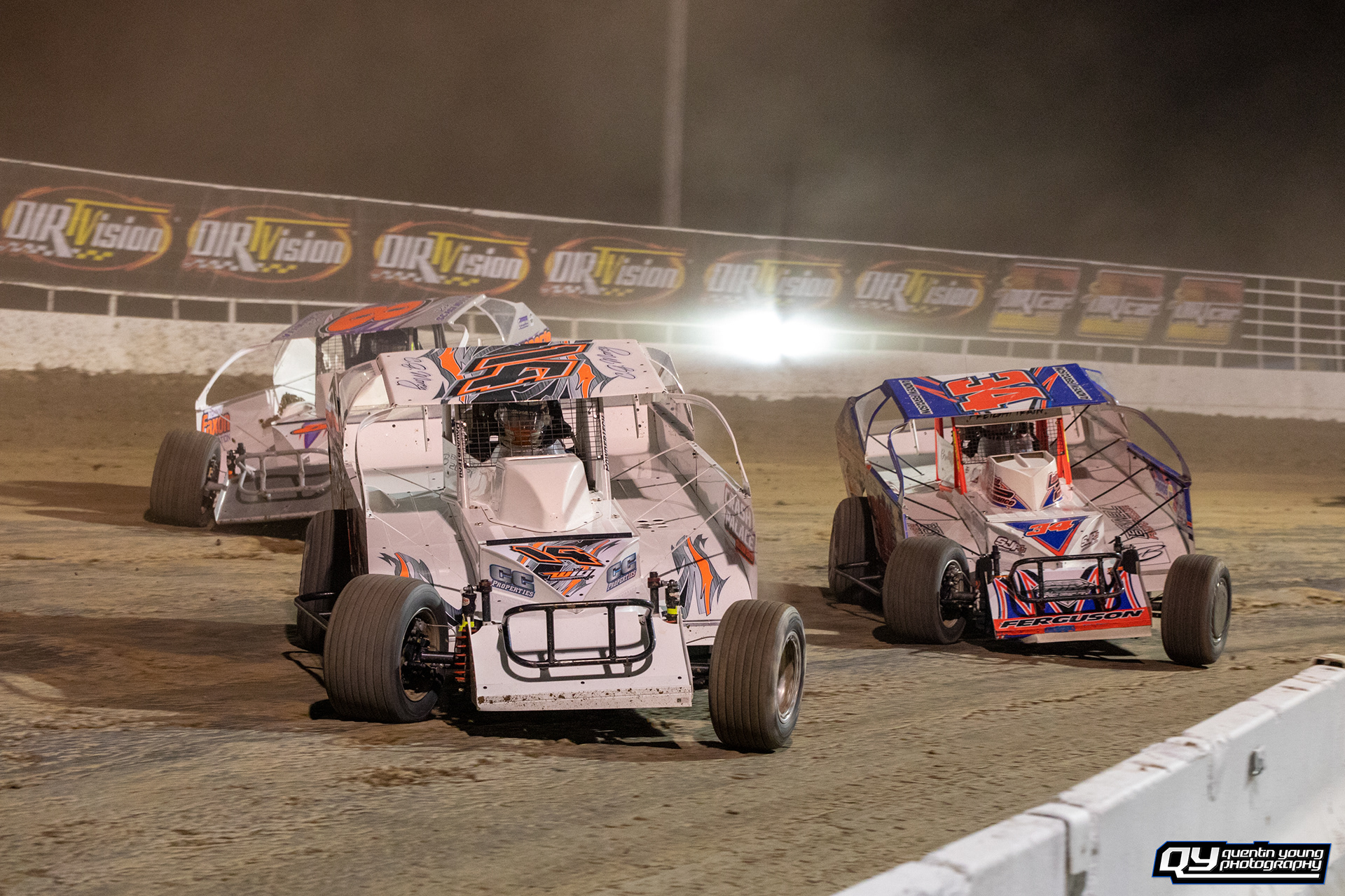 #14 CG Morey. #34 Andrew Ferguson. #8 Rich Scagliotta. Oswego Speedway SDS. 10/8/21