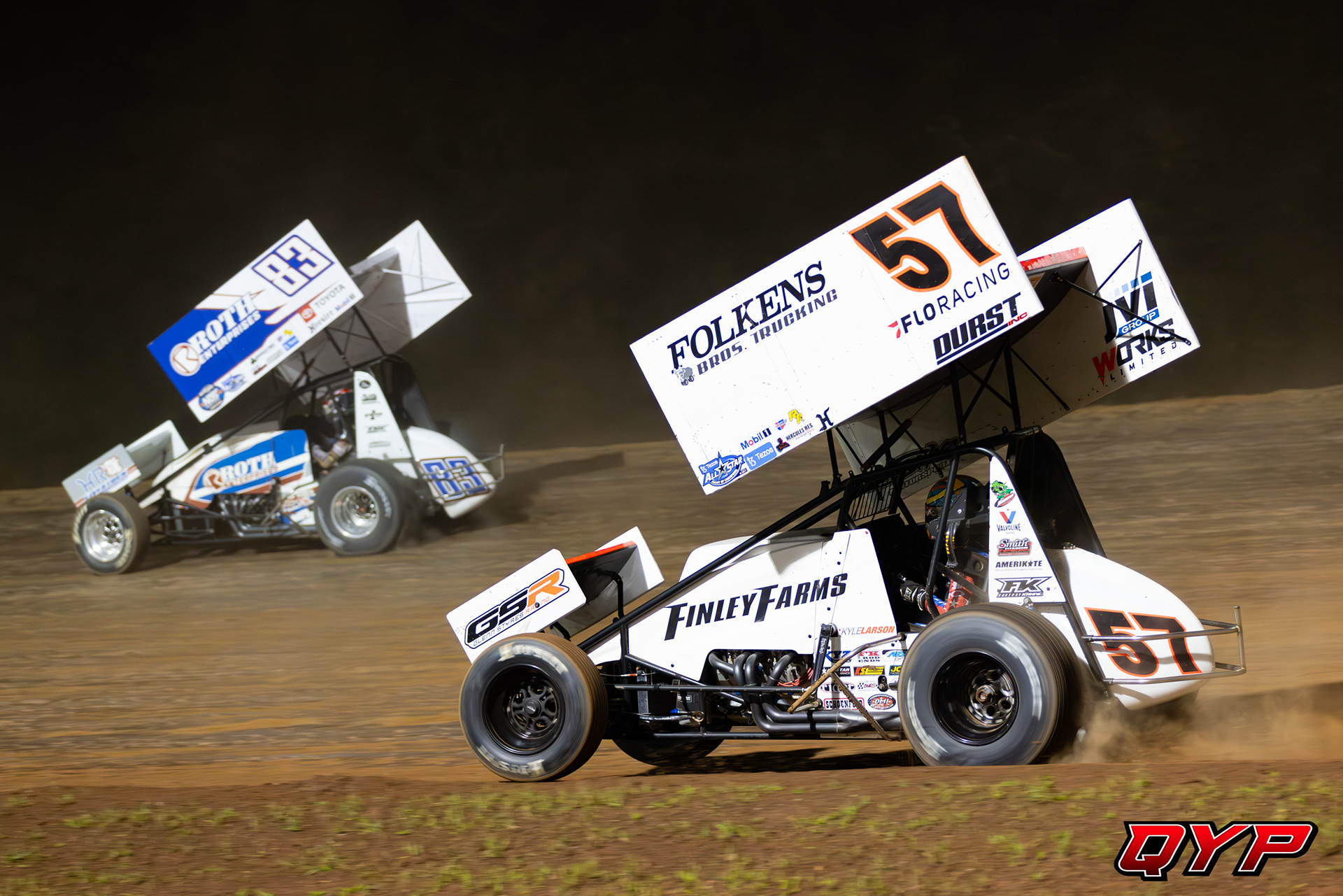 #57 Kyle Larson. #83 Buddy Kofoid. Lernerville Speedway ASCoC. 7/18/23