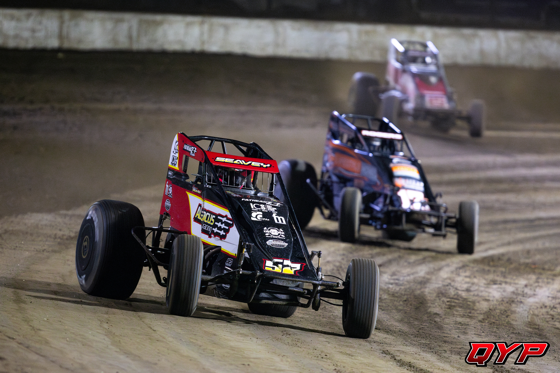 #57 Logan Seavey. #17GP Jadon Rogers. Volusia Speedway Park USAC. 2/13/24