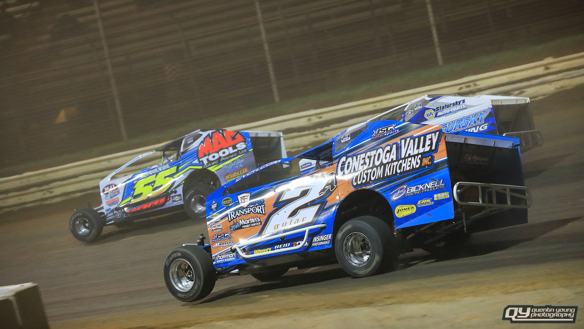 #2A Mike Gular. #55 Brett Haas. #9 Brett Tonkin. Port Royal Speedway STSS. 10/17/20.
