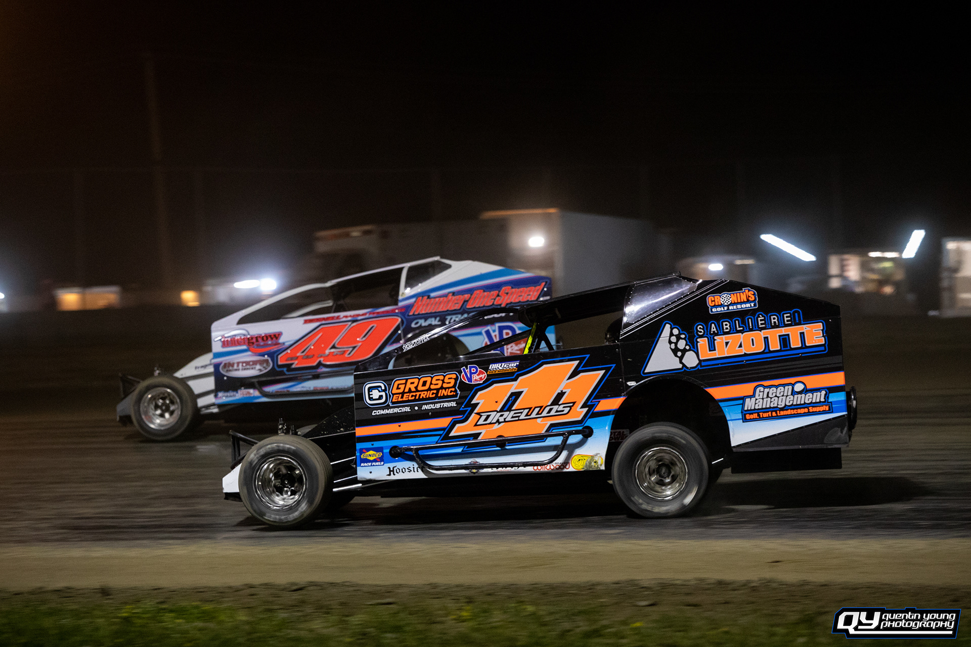 #111 Demetrios Drellos. #49 Billy Dunn. Can-Am Speedway DIRTcar 358. 9/10/21