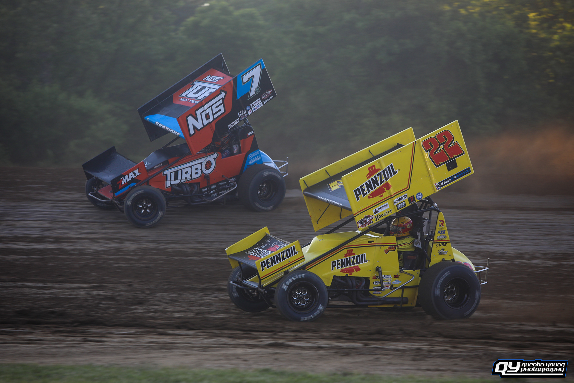 #22 Jac Haudenschild. #7BC Tyler Courtney. Muskingum County Speedway ASCoC. 6/17/21