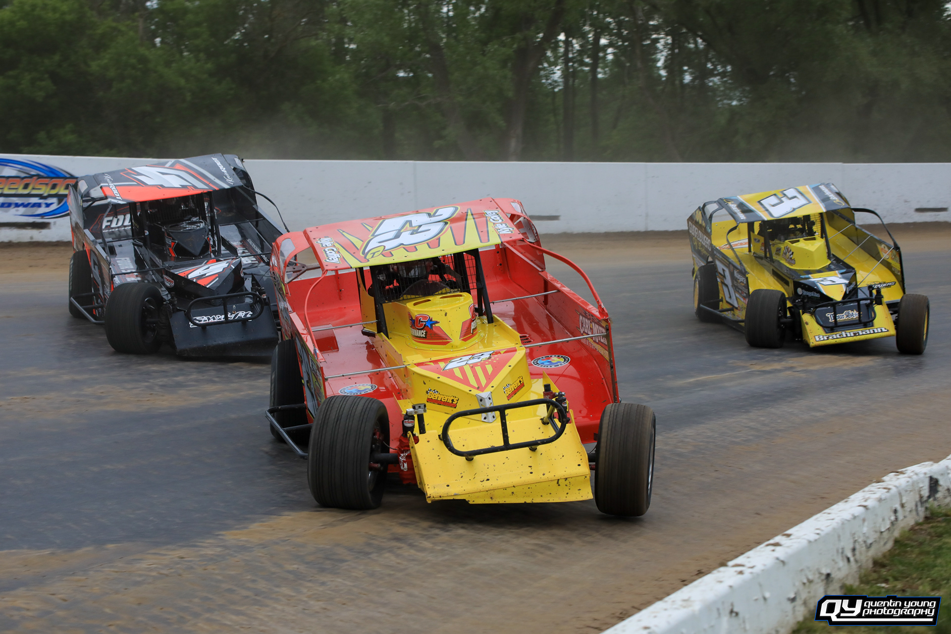 #23 Kyle Coffey. #4 Todd Root. #3 Chad Brachmann. Weedsport Speedway SDS. 5/30/21