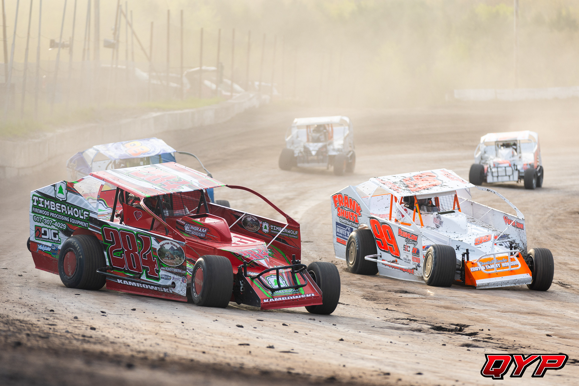 #284 Jamie Kamrowski. #99 Jordan Millard. Thunder Mountain Speedway. 5/4/24