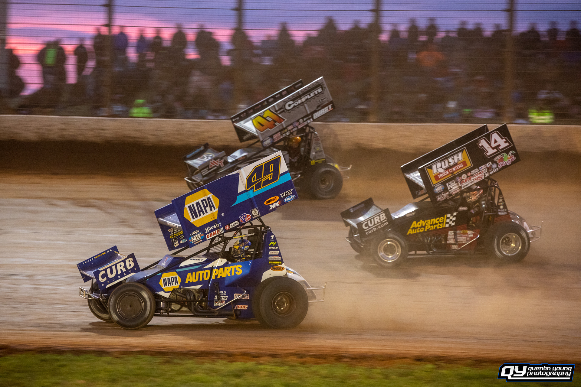 #49 Brad Sweet. #41 Carson Macedo. #14 Kerry Madsen. The Dirt Track at Charlotte WoO.  11/6/21.