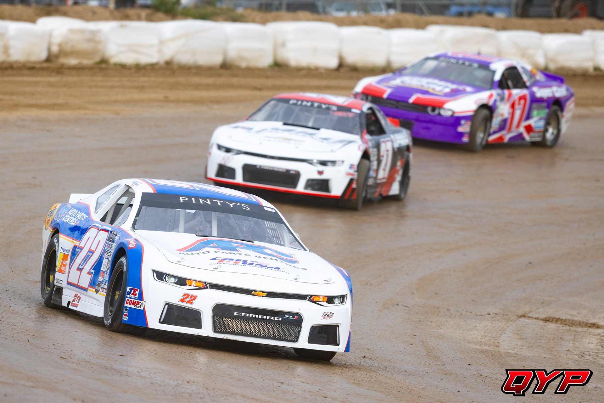 #22 Ken Schrader. #27 Andrew Ranger. #17 DJ Kennington. Ohsweken Speedway NPS. 8/14/23