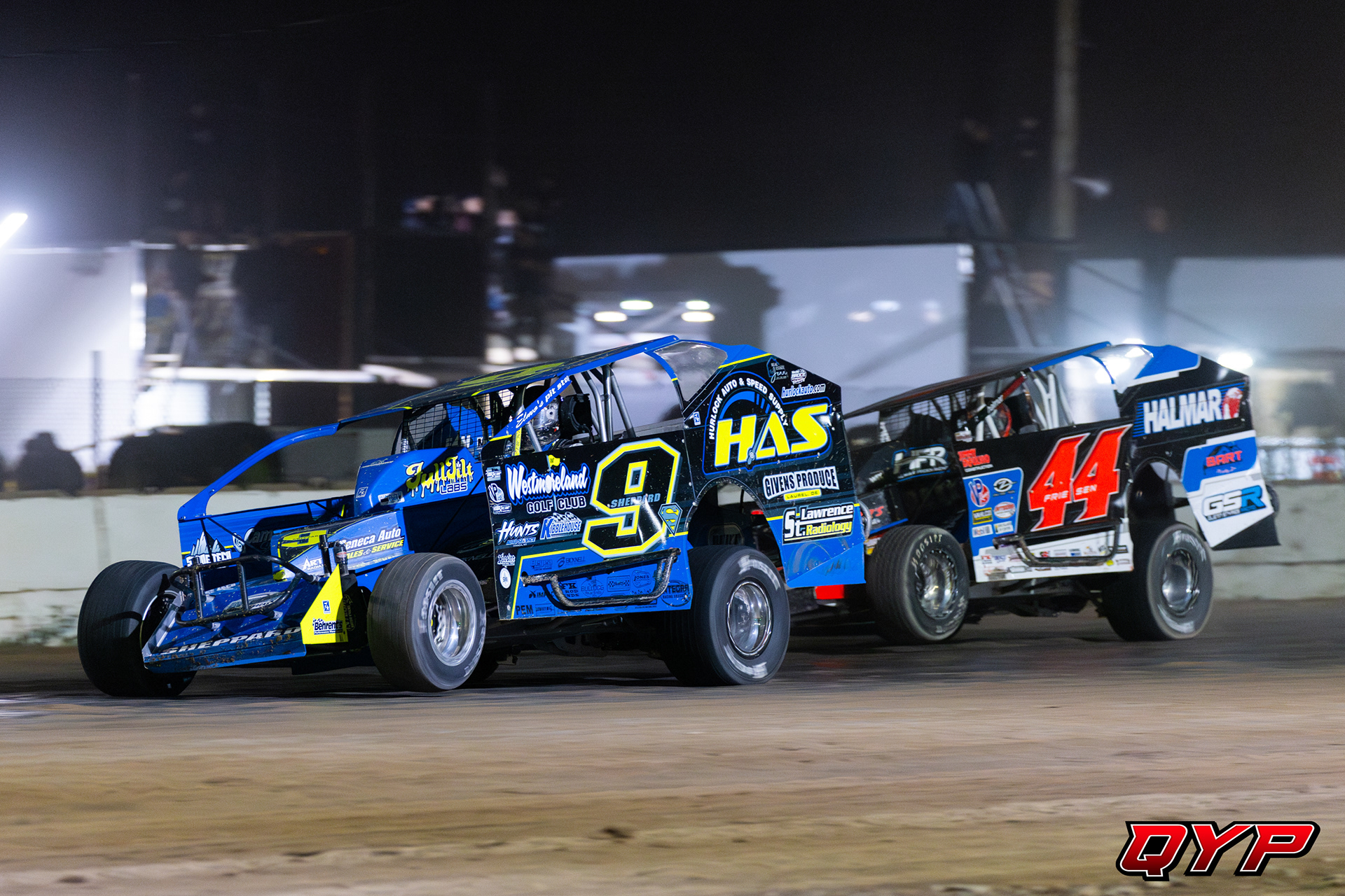 #9S Matt Sheppard. #44 Stewart Friesen. Ransomville Speedway SDS. 8/20/24