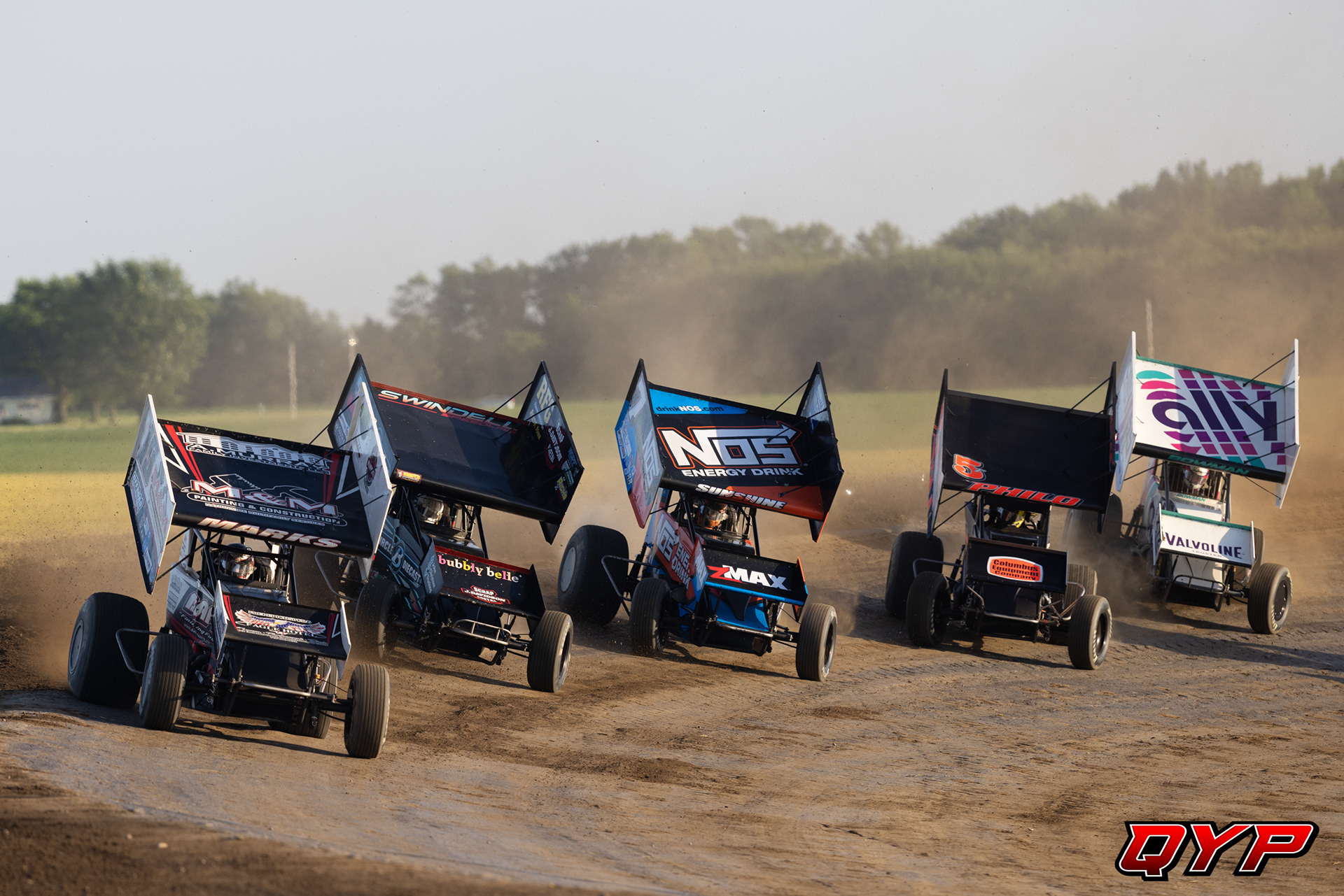 #19 Brent Marks. #39 Christopher Bell. #7BC Tyler Courtney. #5T Travis Philo. #55 Alex Bowman. Waynesfield Raceway Park ASCoC. 6/17/22