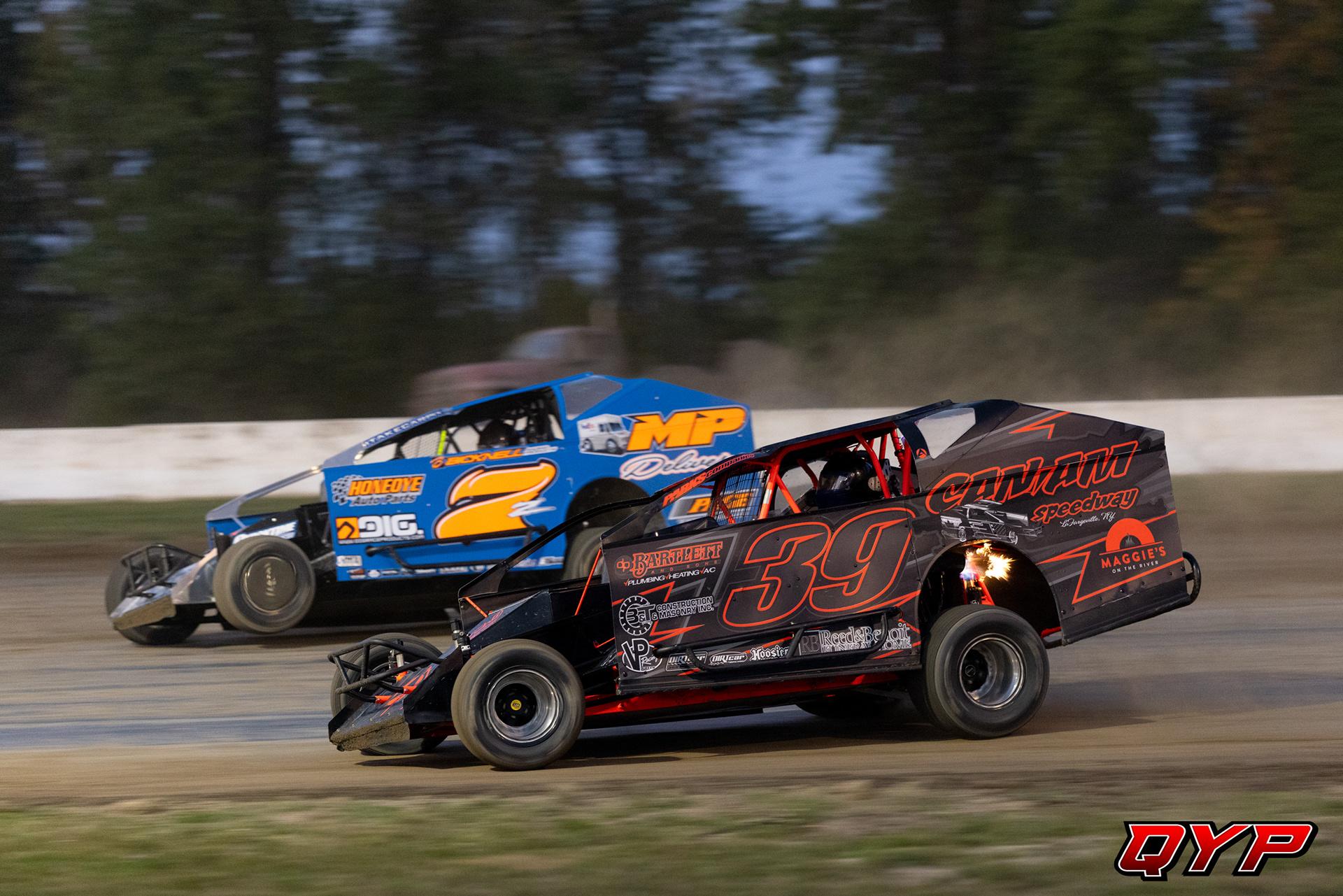 #39 Ryan Bartlett. #7Z Zachary Payne. Can-Am Speedway 358 Modifieds. 9/9/22
