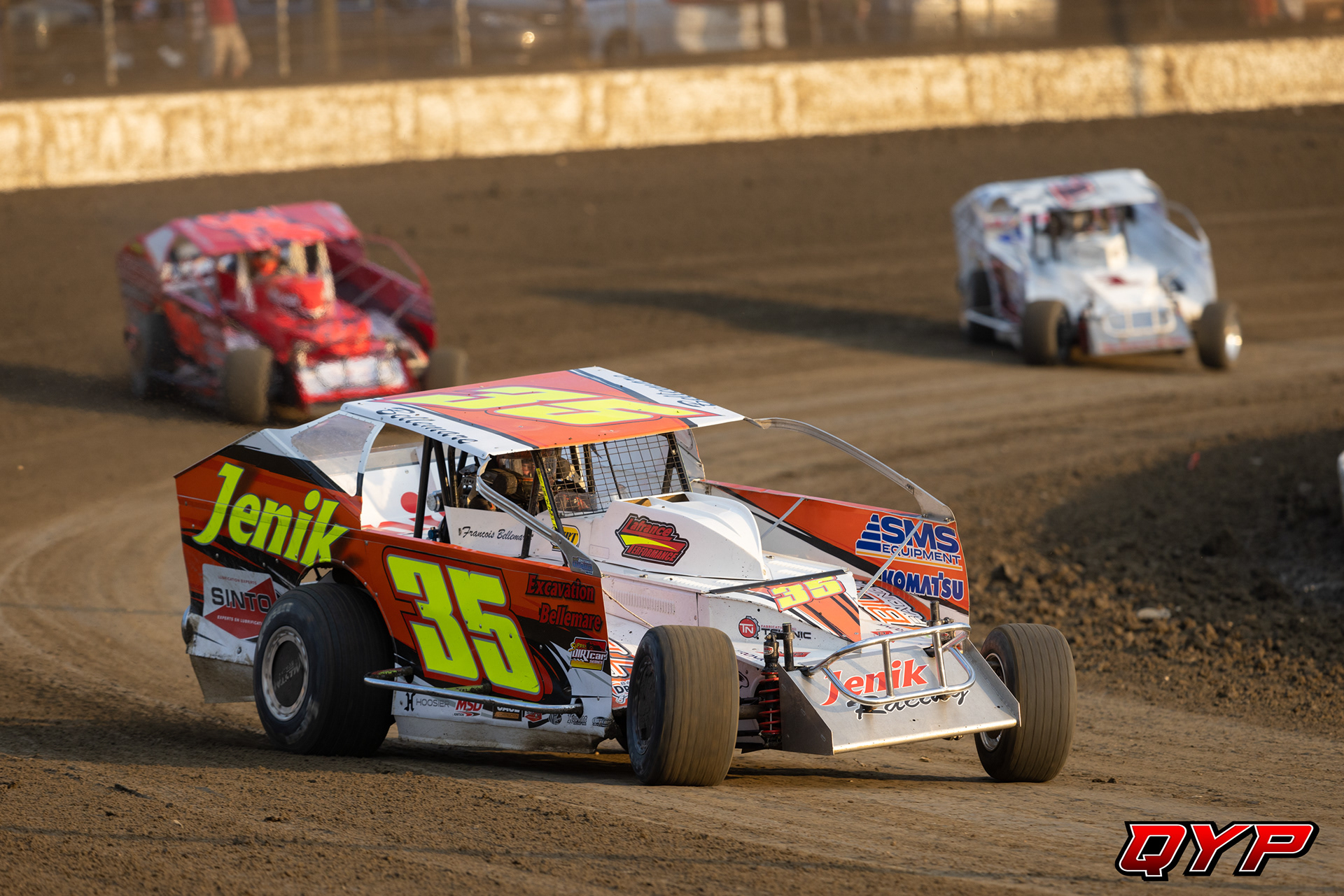 #35 Francois Bellemare. #99L Larry Wight. #1 Andrew Smith. Volusia Speedway Park SDS. 2/16/23