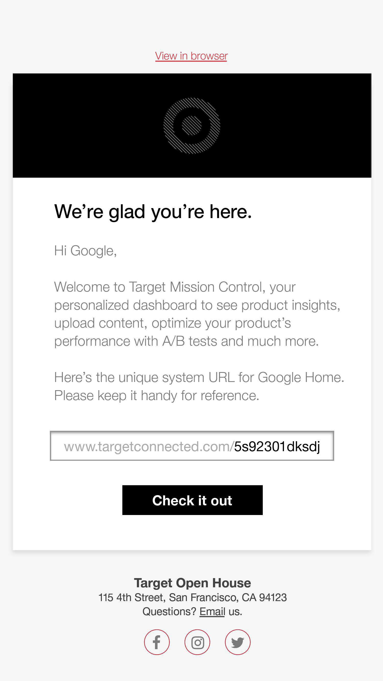 A unique link is automatically sent to vendors once we 'turn on' the product in our system.