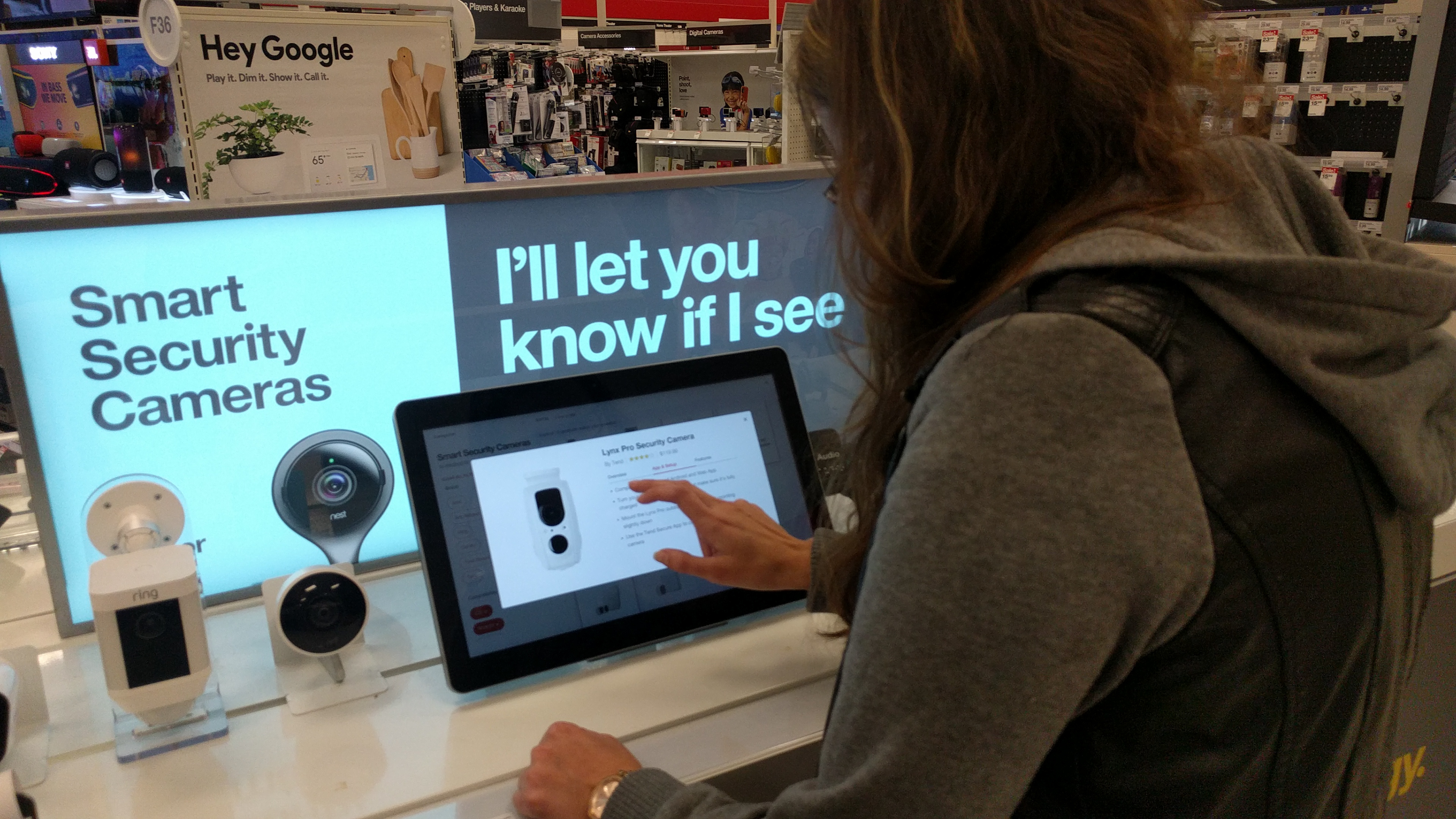 Guest using the tablet