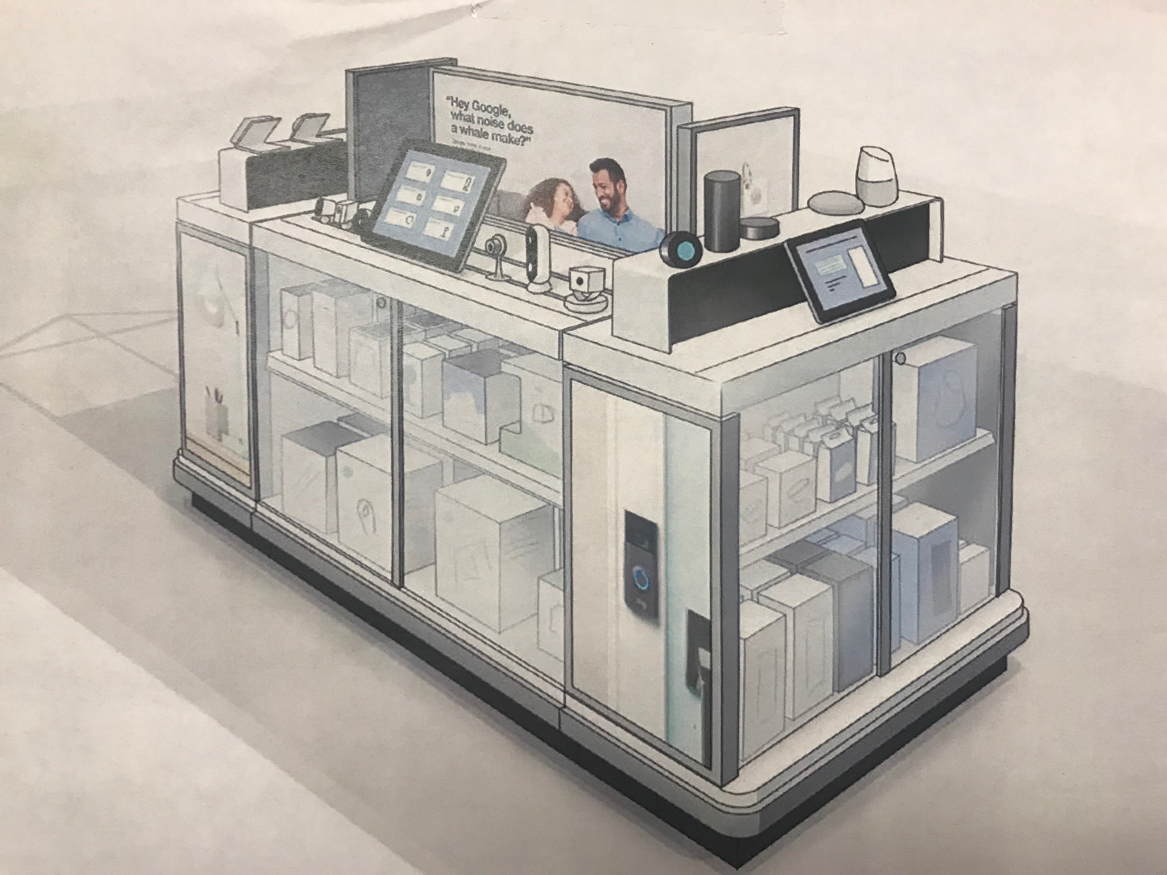 Early sketch render of the table