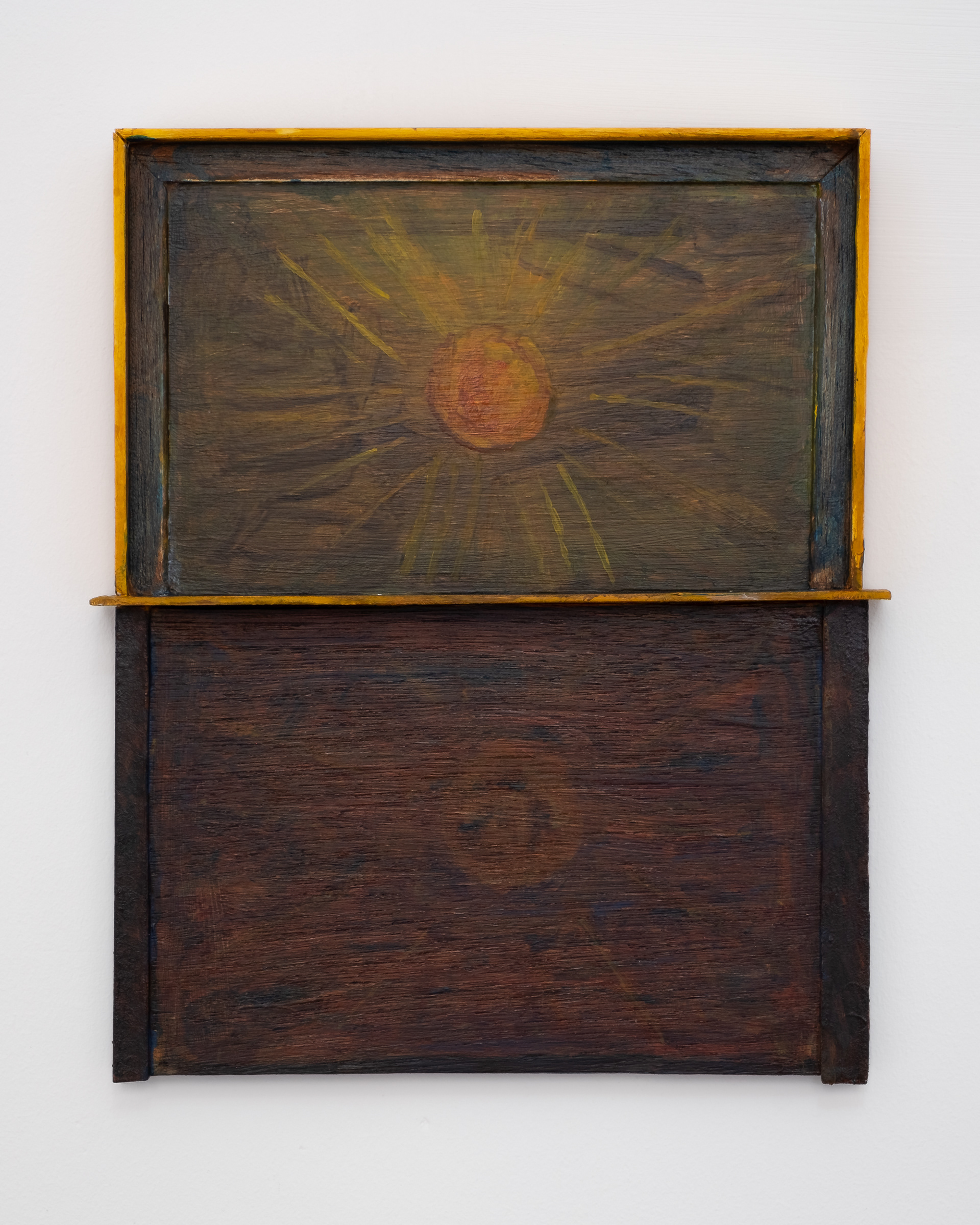 "The sun and the sun’s reflection", 23.5 x 20 cm, acrylic on plywood, 2024