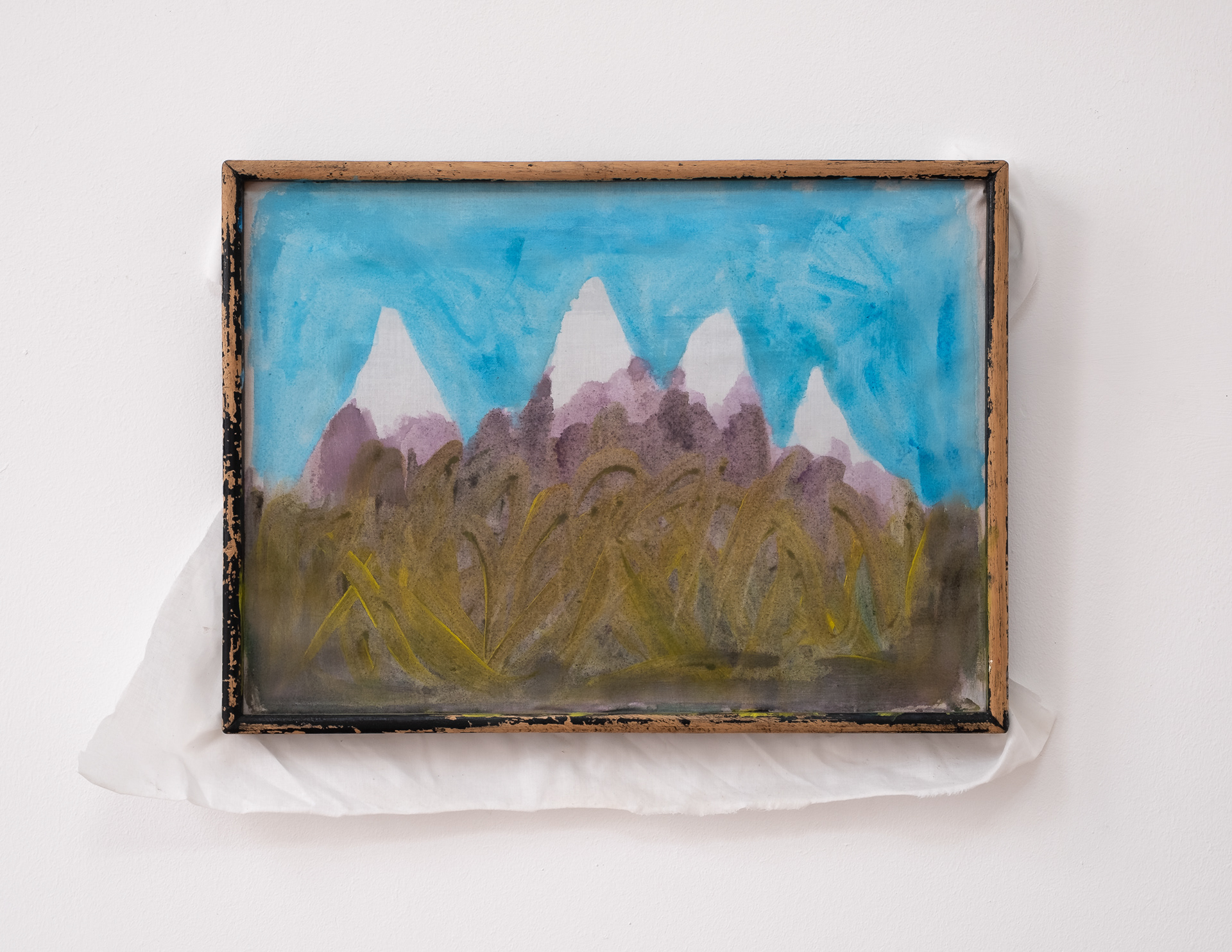 "Four mountains", 26 x 36.5 cm, acrylic on canvas with frame, 2022