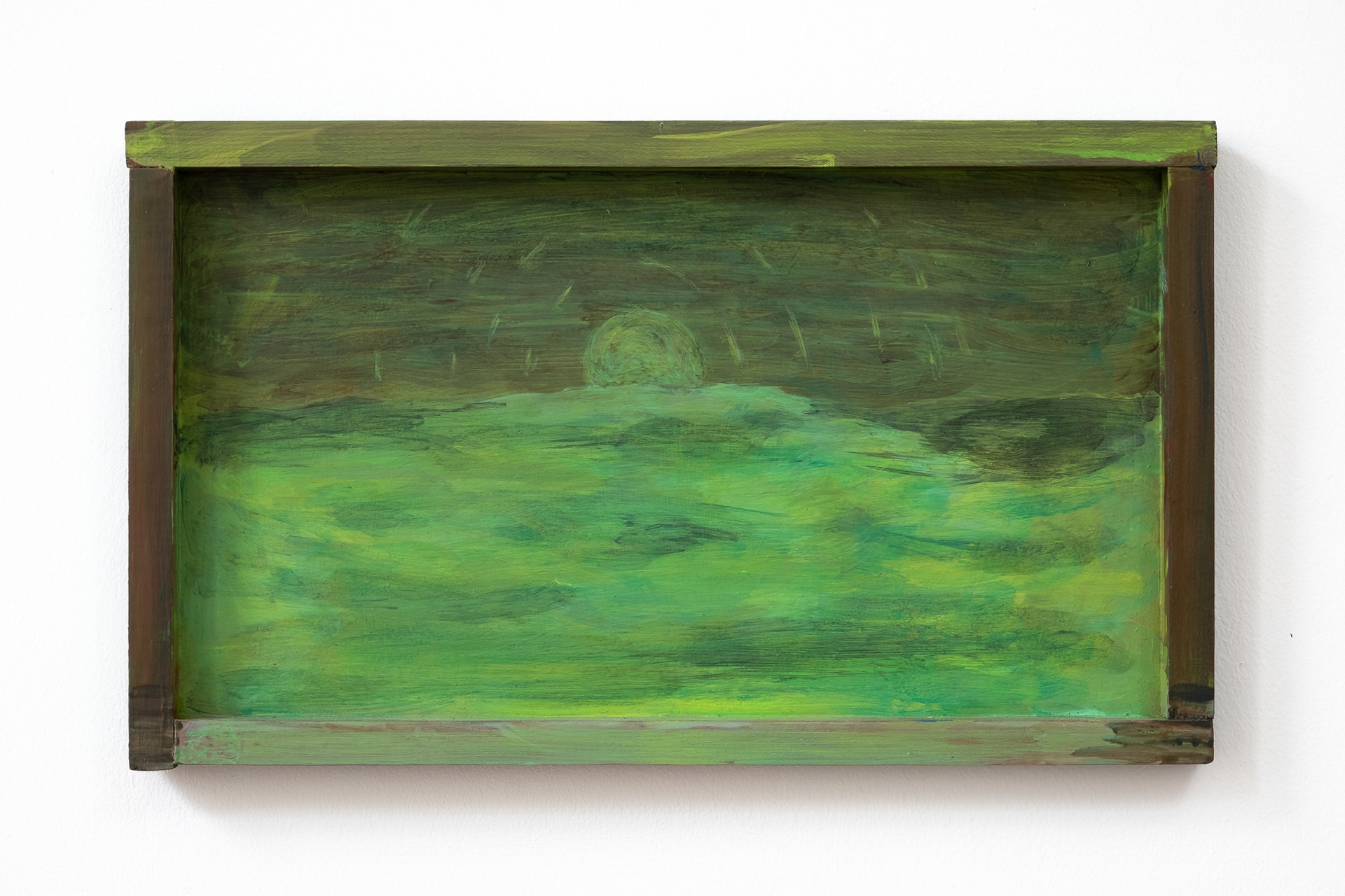 "Moon and sea", 17 x 28 cm, acrylic on board, 2023