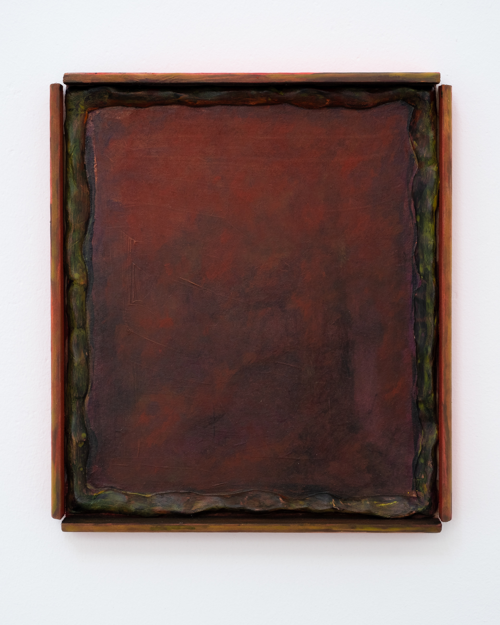 "Red tree for kissing", 18.5 x 16 cm, acrylic and epoxy on board, 2023